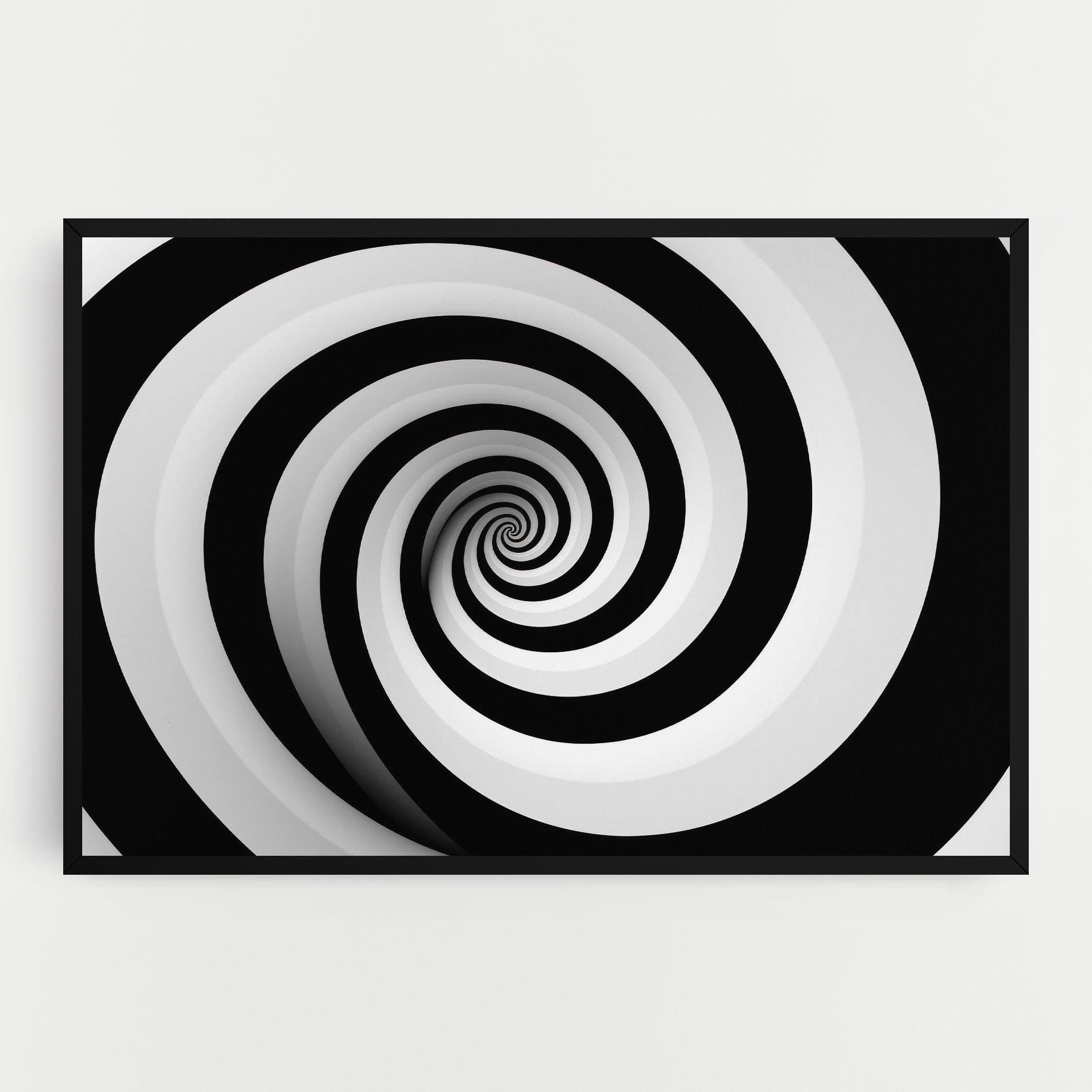 Vászonkép Black White Spiral mockup 0