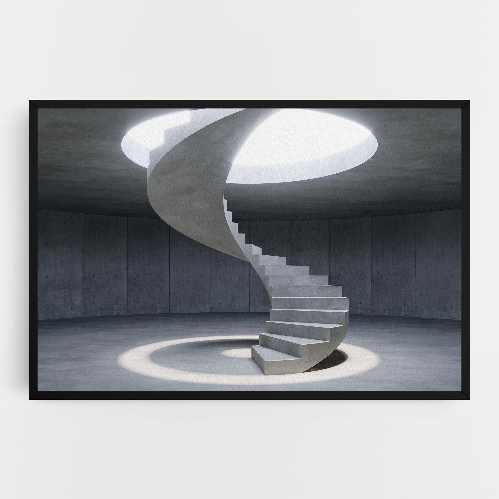 Vászonkép Spiral White Staircase mockup 0