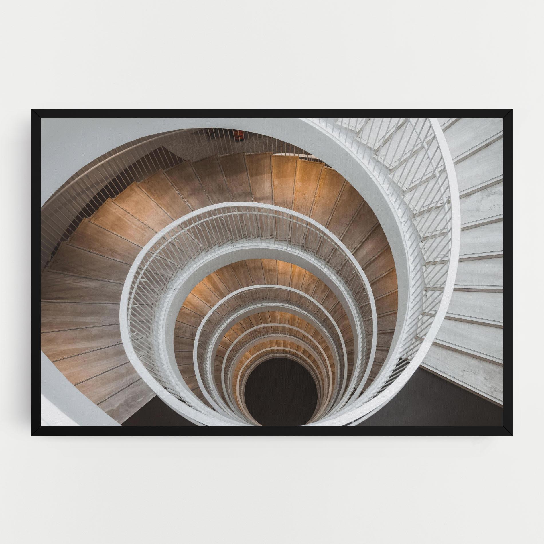 Vászonkép White Spiral Stairs mockup 0