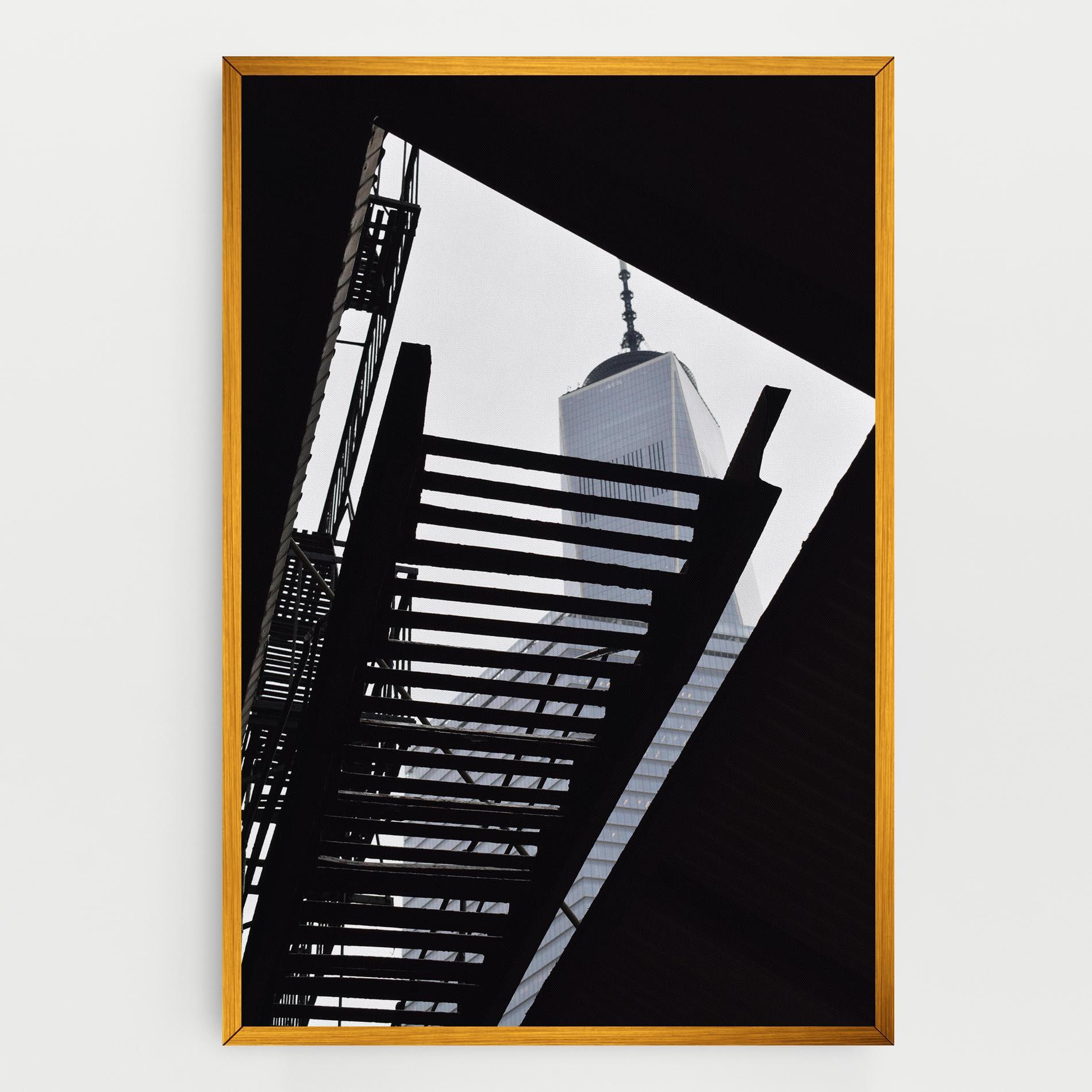 Vászonkép Black Stairs Floating mockup 0