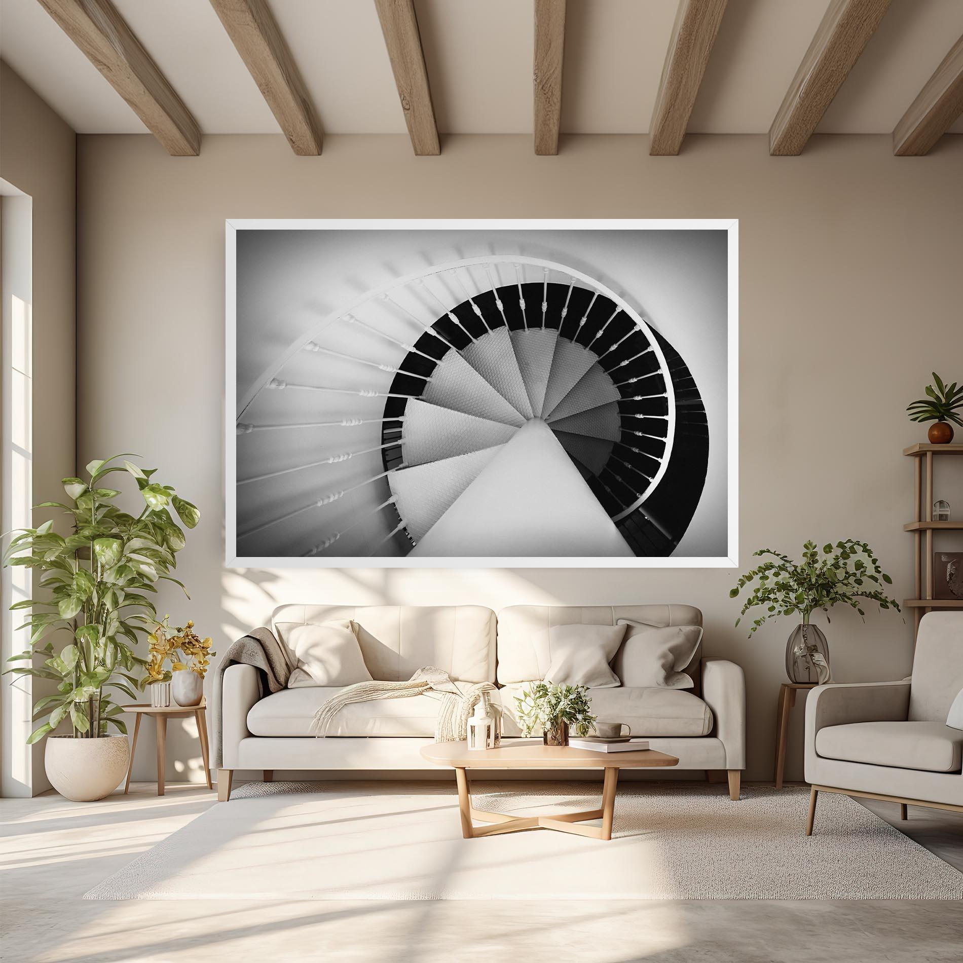 Vászonkép Black Circle Stairs mockup 6