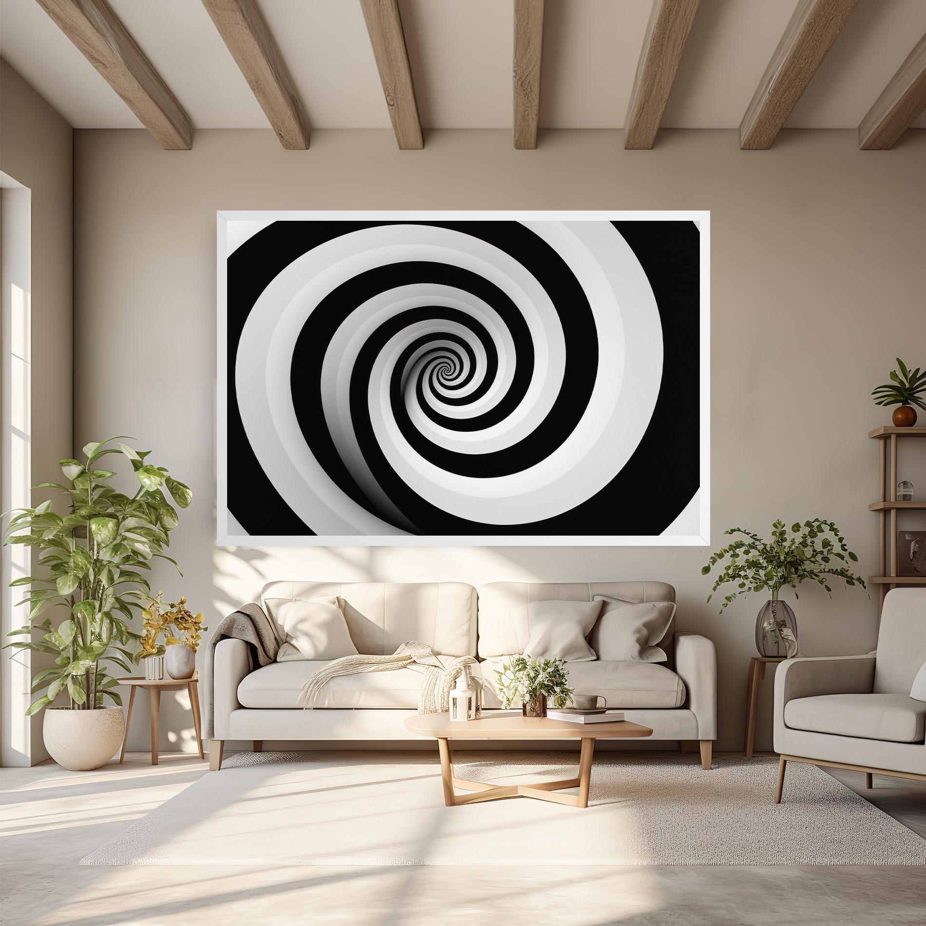 Vászonkép Black White Spiral mockup 6