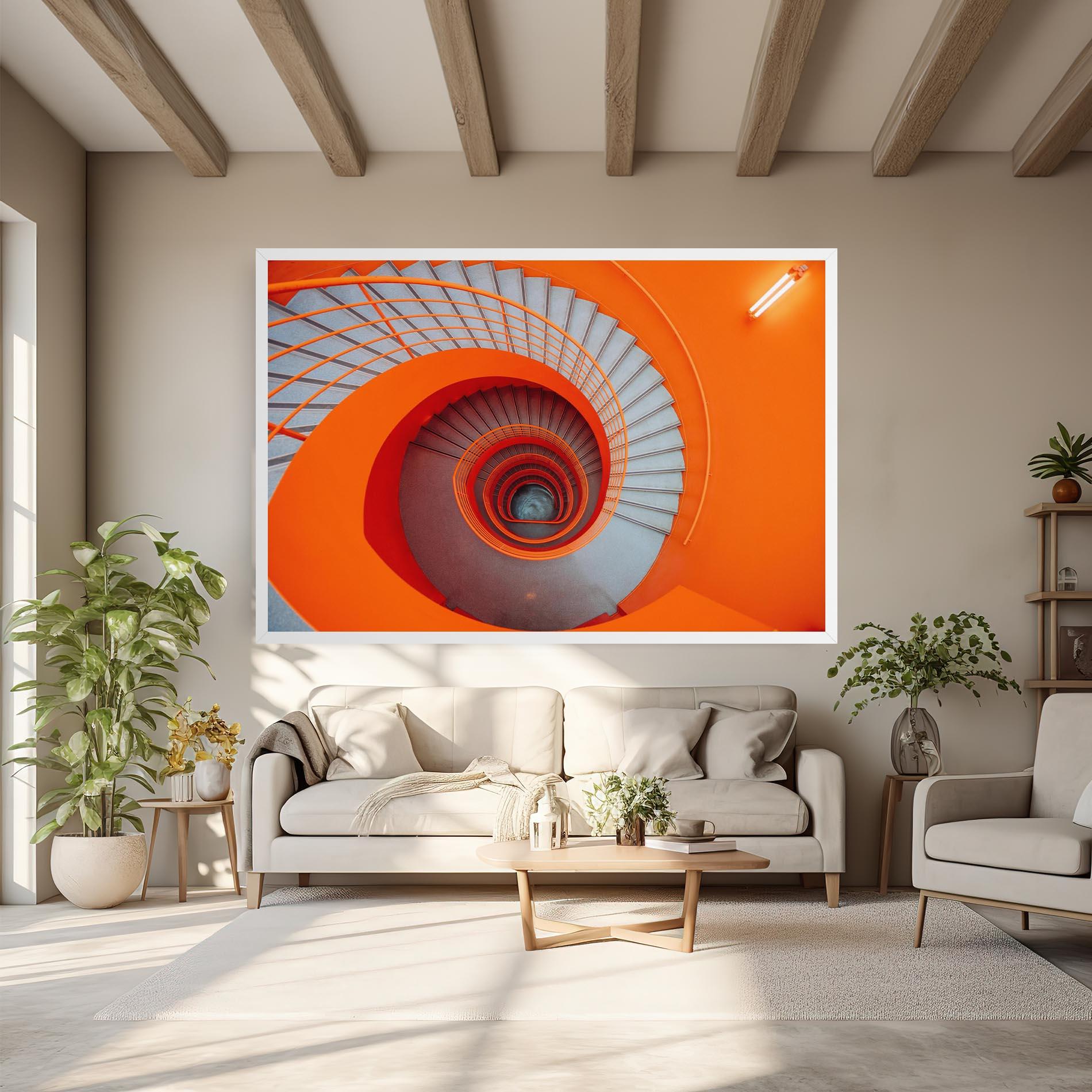 Vászonkép Grey Orange Stairs mockup 6