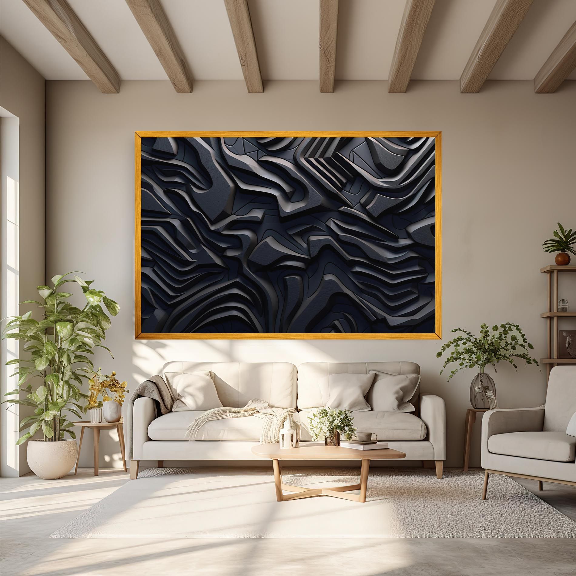 Black 3d Lines mockup 6