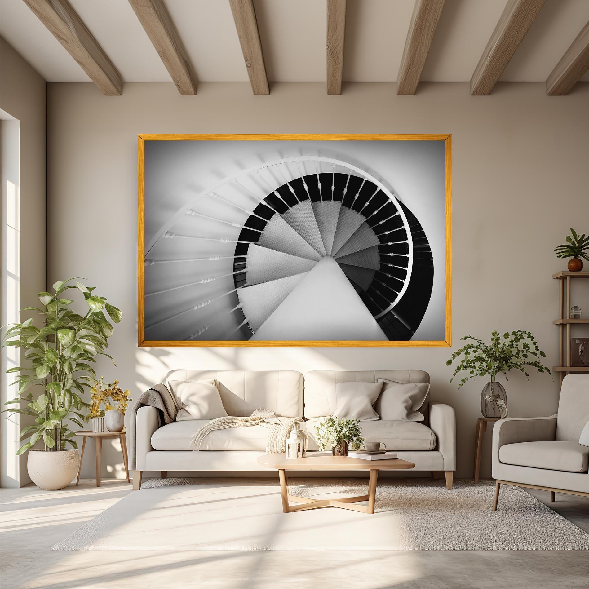 Vászonkép Black Circle Stairs mockup 6