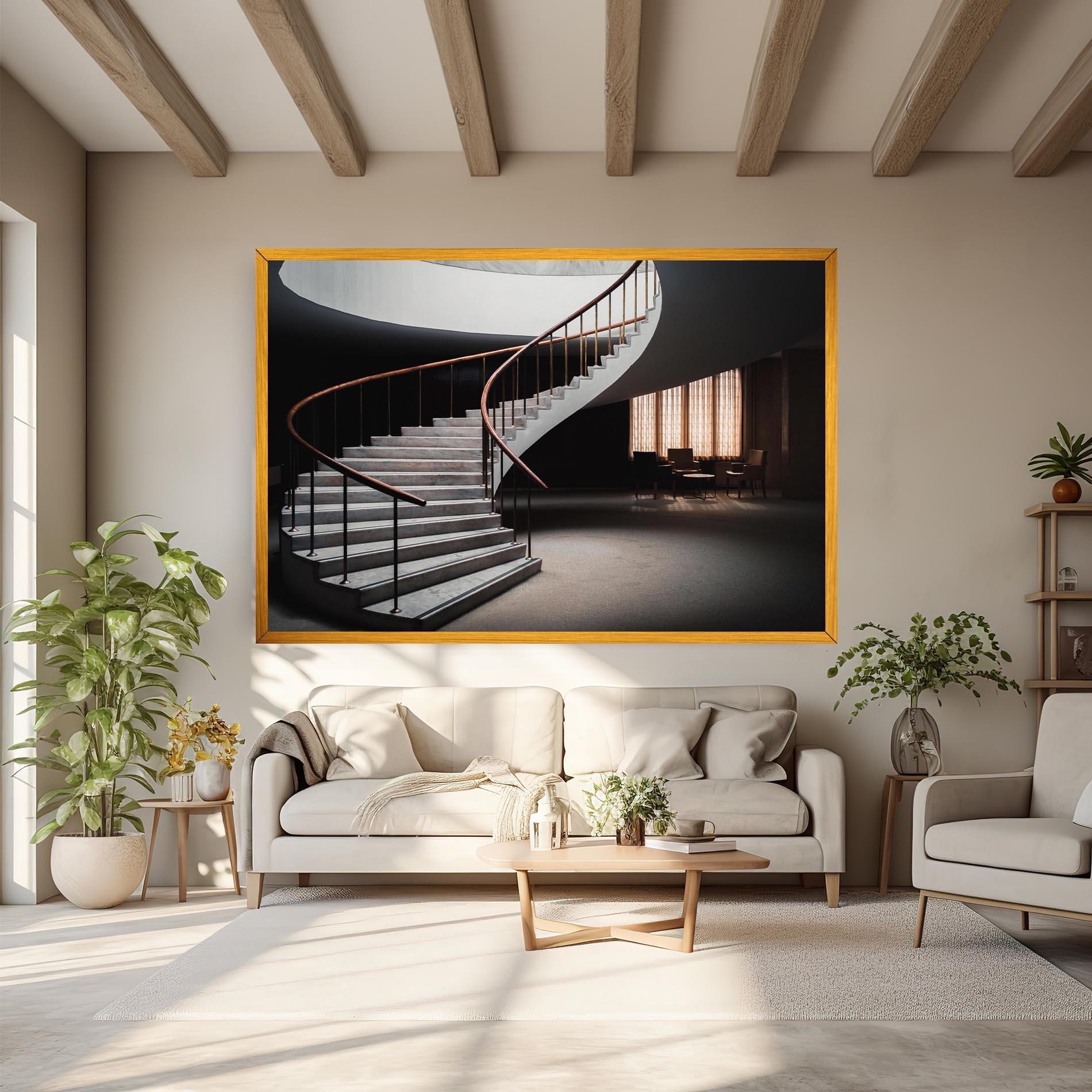 Vászonkép Dark Room Stairs mockup 6