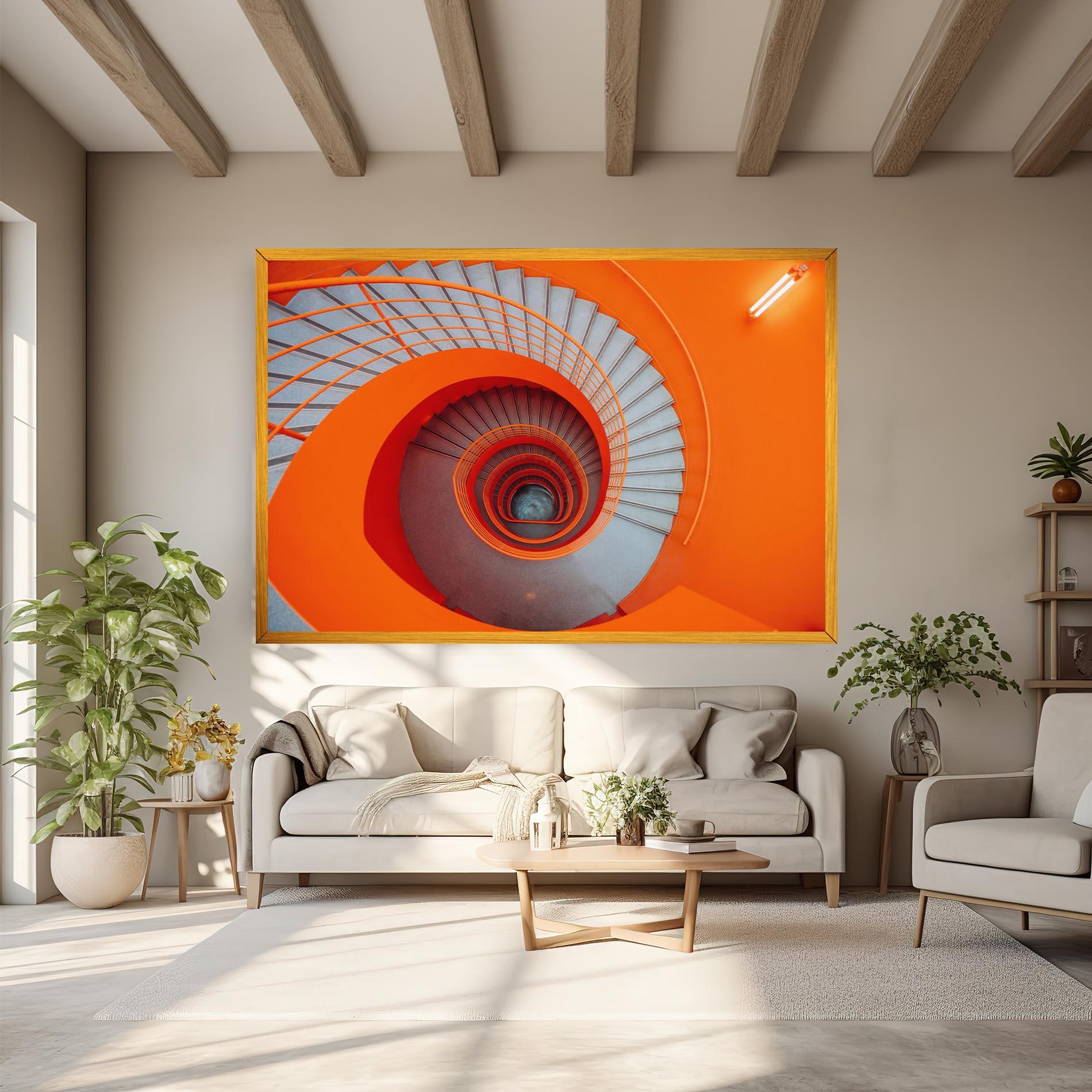 Vászonkép Grey Orange Stairs mockup 6