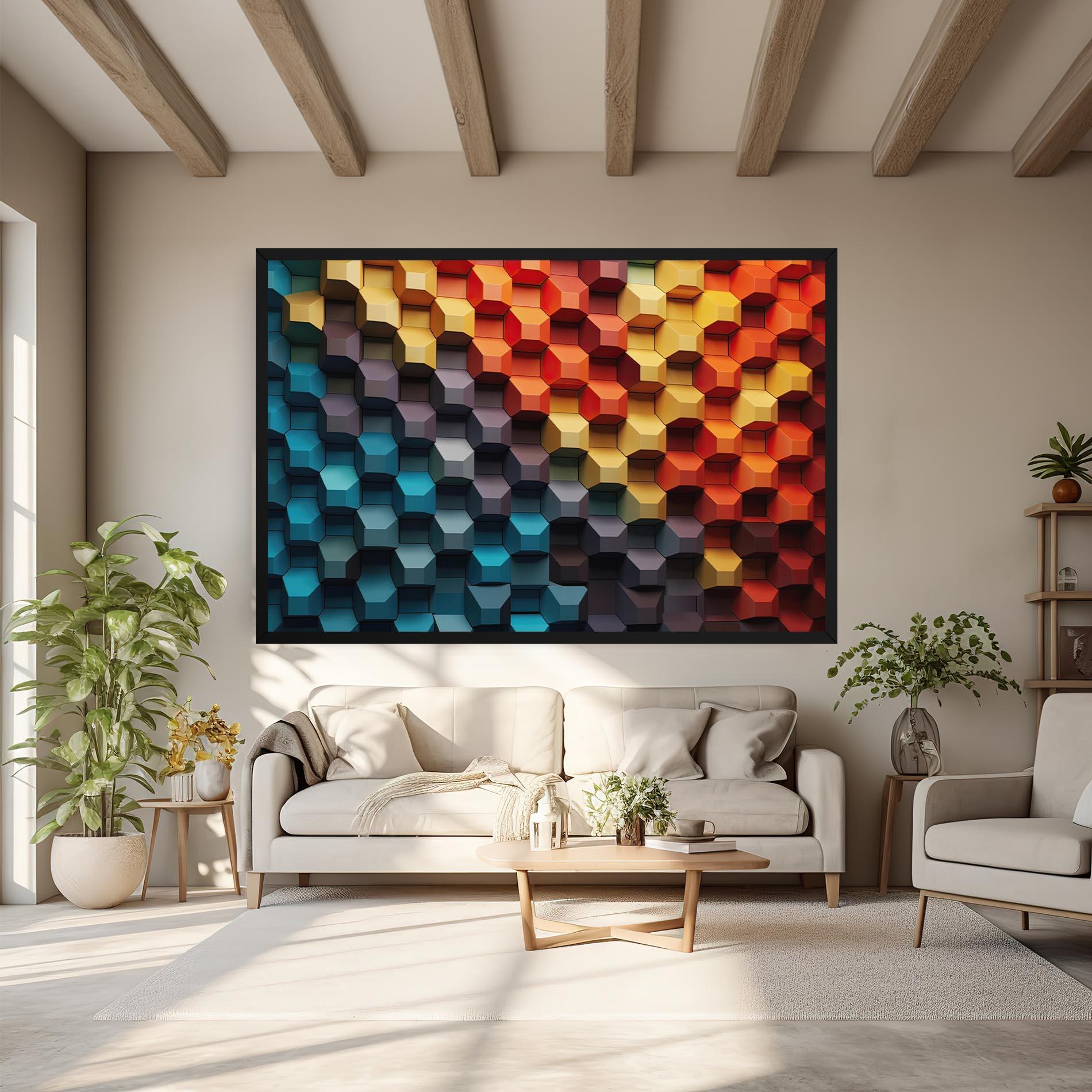 Vászonkép 3d Sqare Mix mockup 6