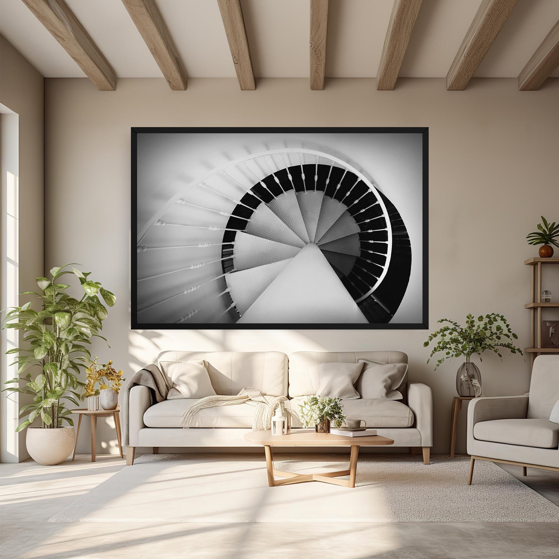 Vászonkép Black Circle Stairs mockup 6