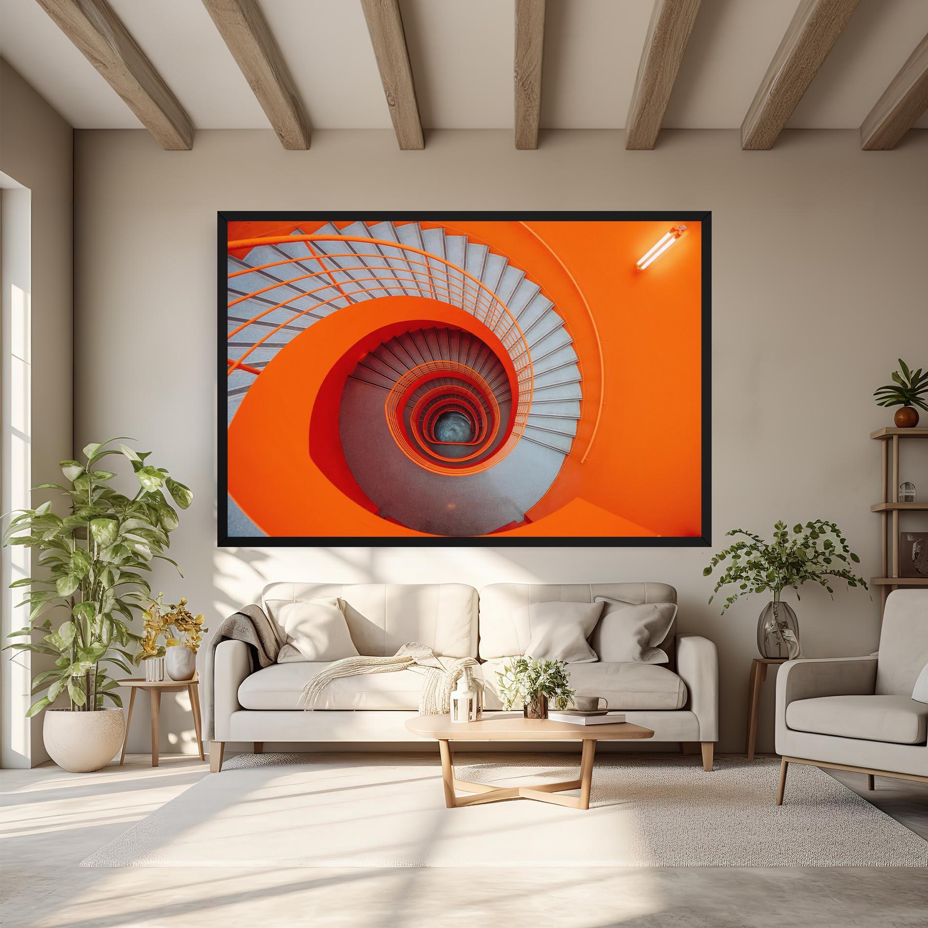 Vászonkép Grey Orange Stairs mockup 6