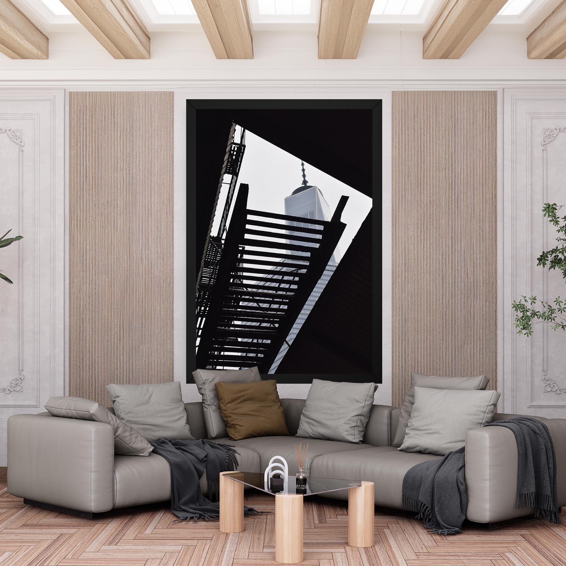 Vászonkép Black Stairs Floating mockup 6