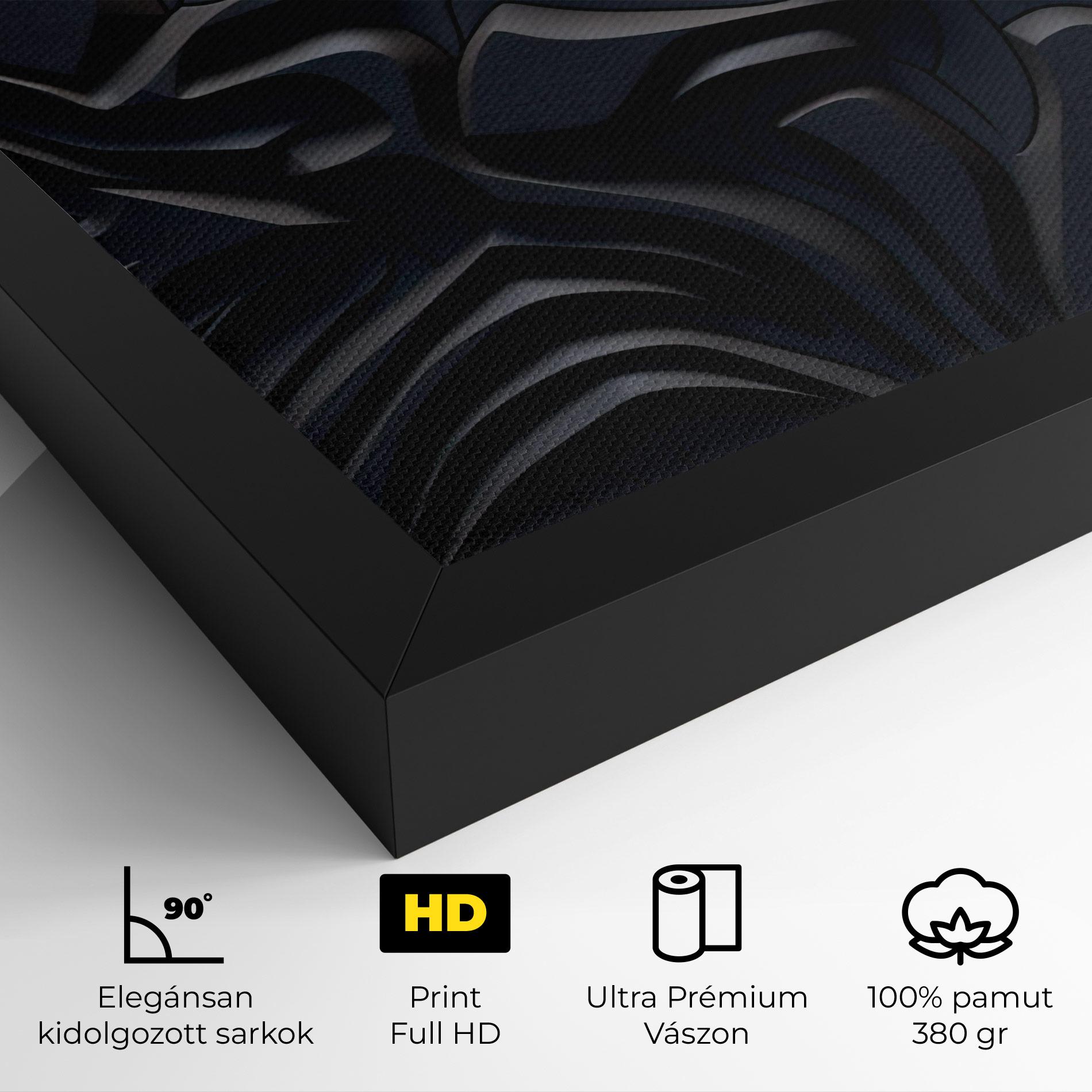 Vászonkép Black 3d Lines mockup 4