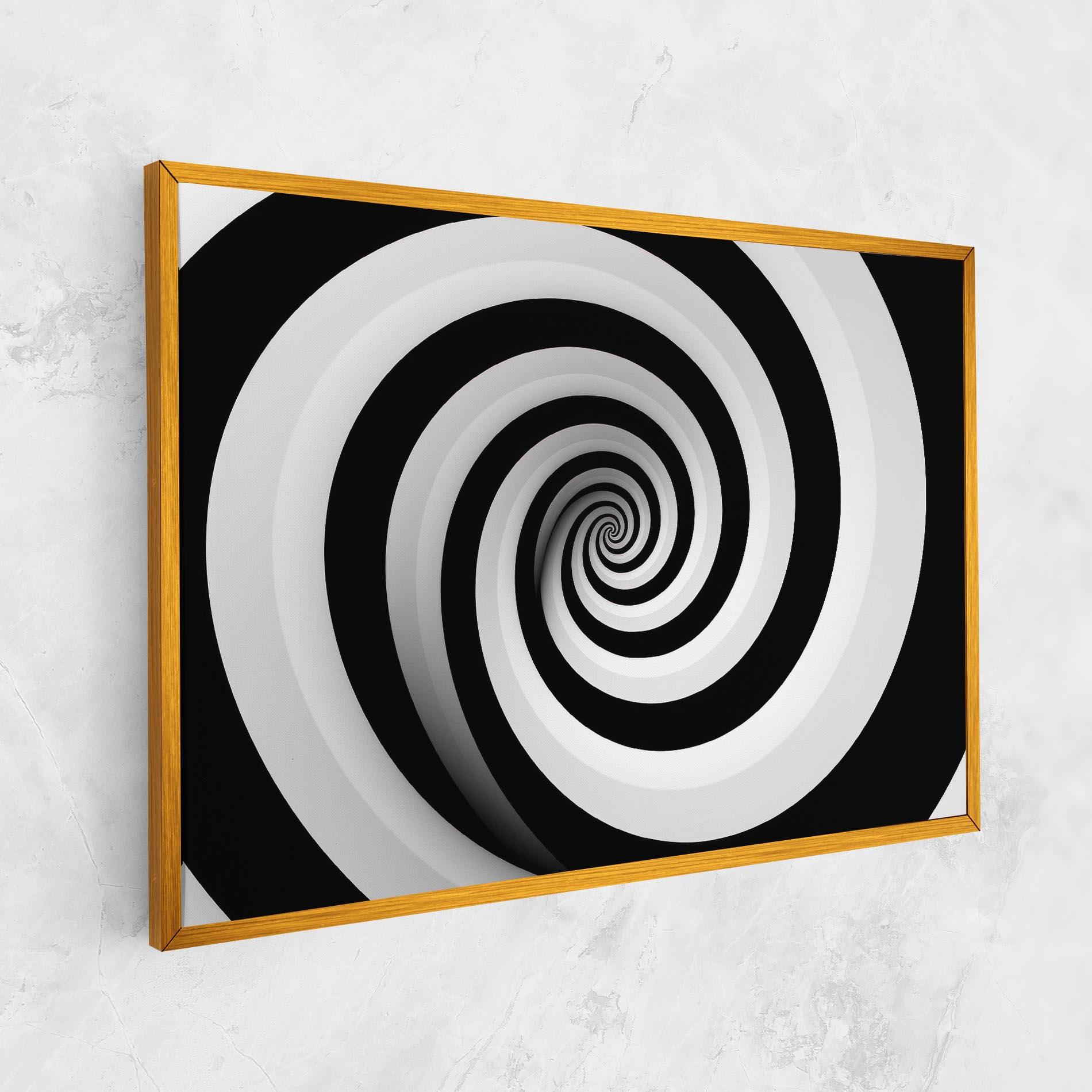 Vászonkép Black White Spiral mockup 1