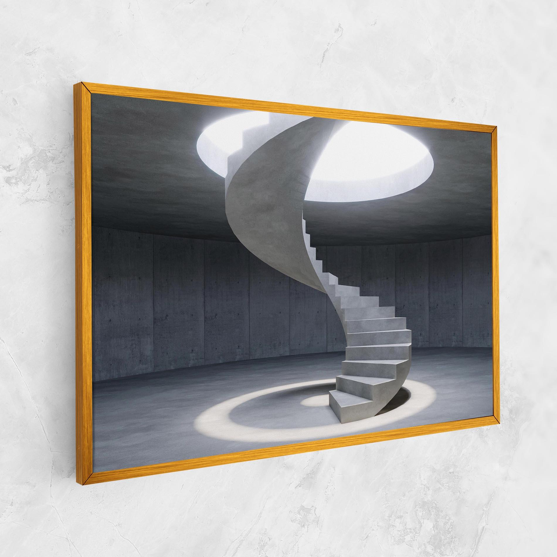 Vászonkép Spiral White Staircase mockup 1