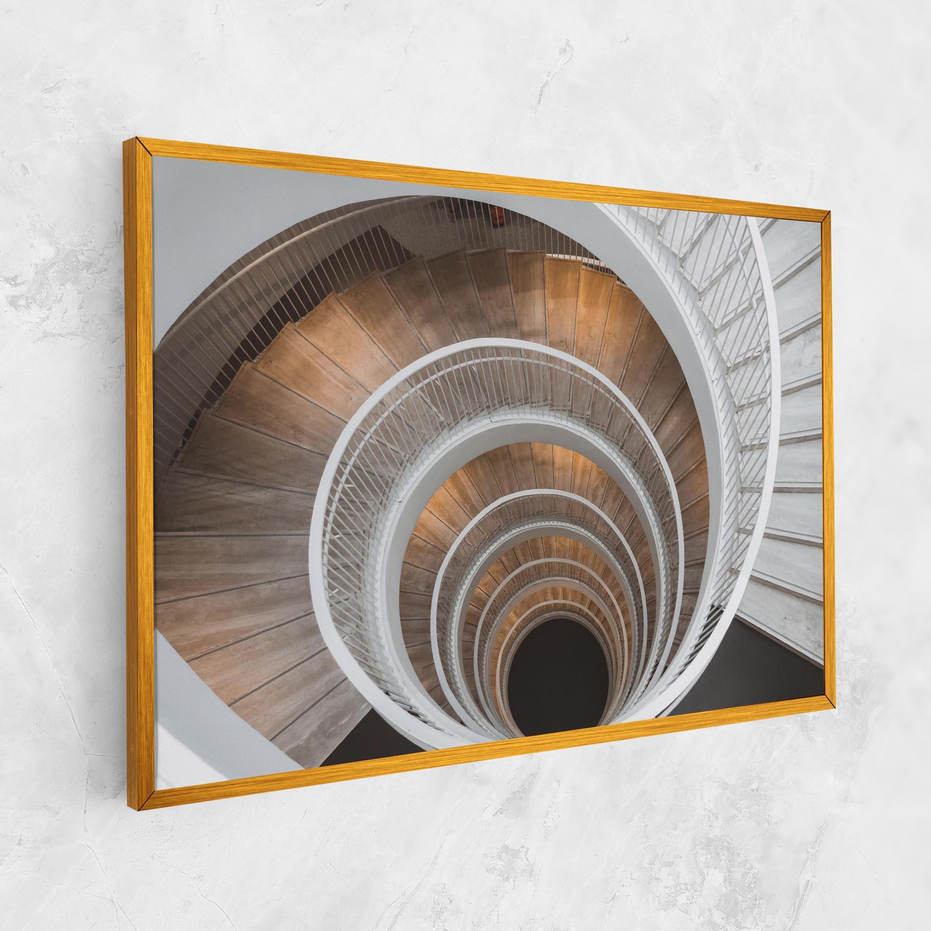 Vászonkép White Spiral Stairs mockup 1