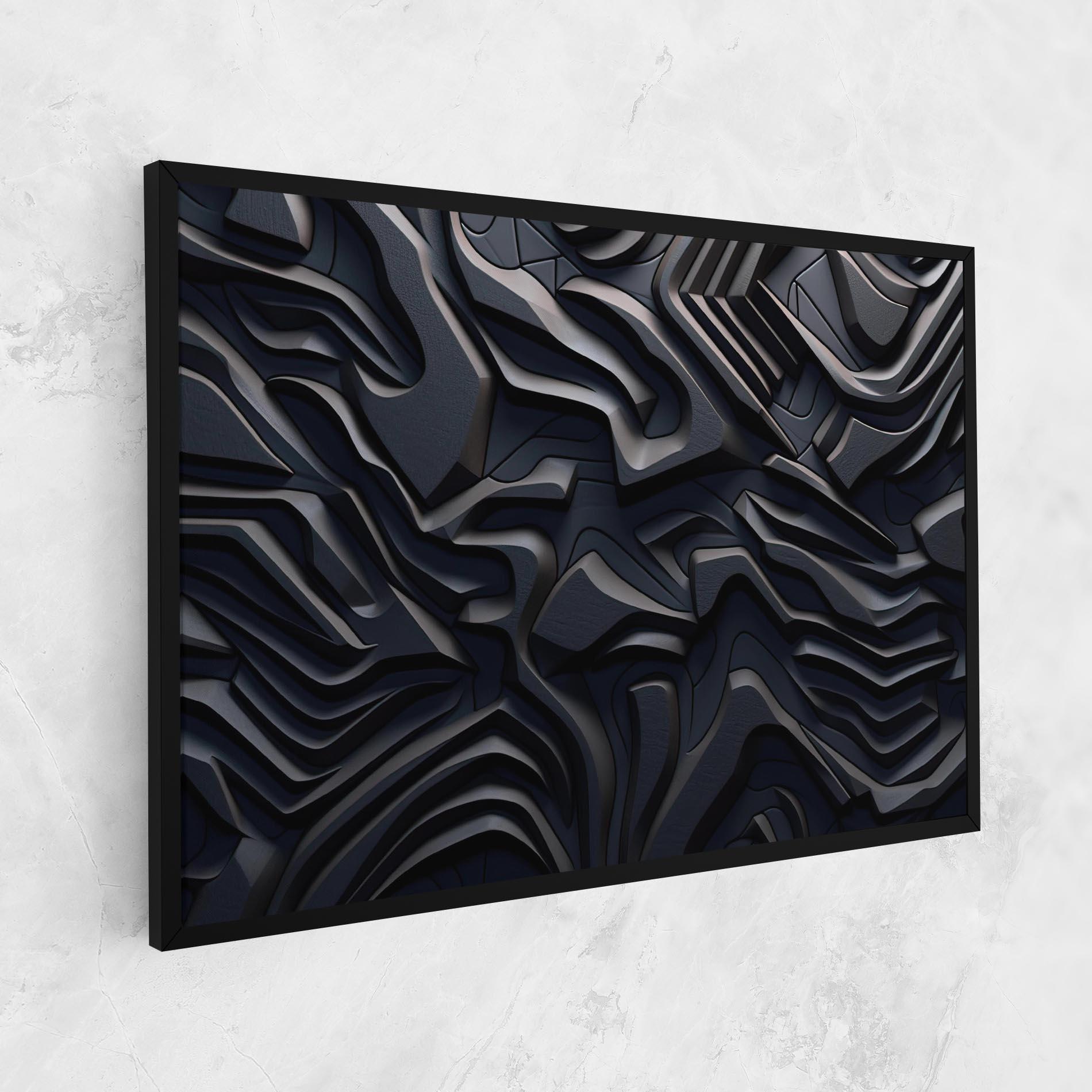 Vászonkép Black 3d Lines mockup 1