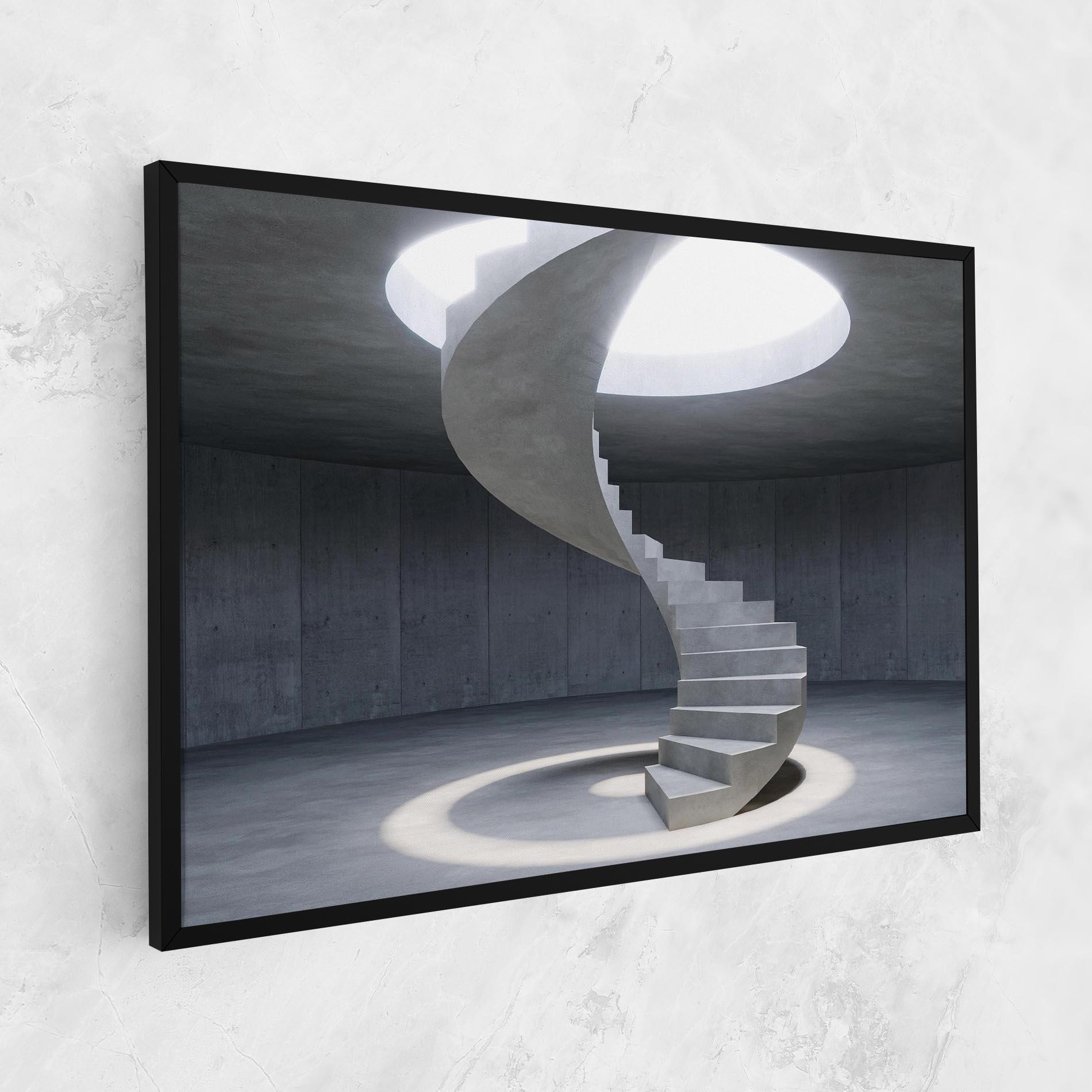 Vászonkép Spiral White Staircase mockup 1