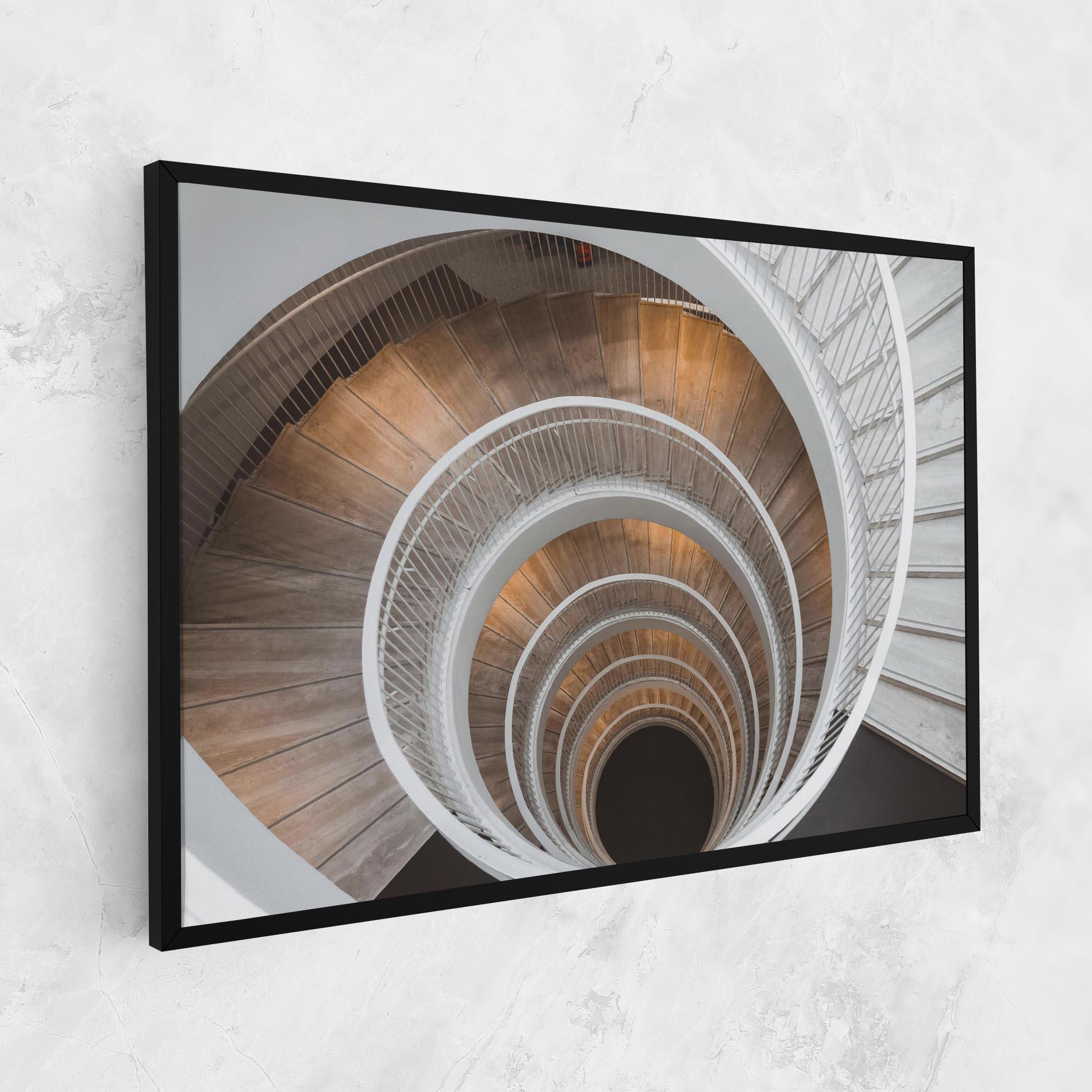 Vászonkép White Spiral Stairs mockup 1