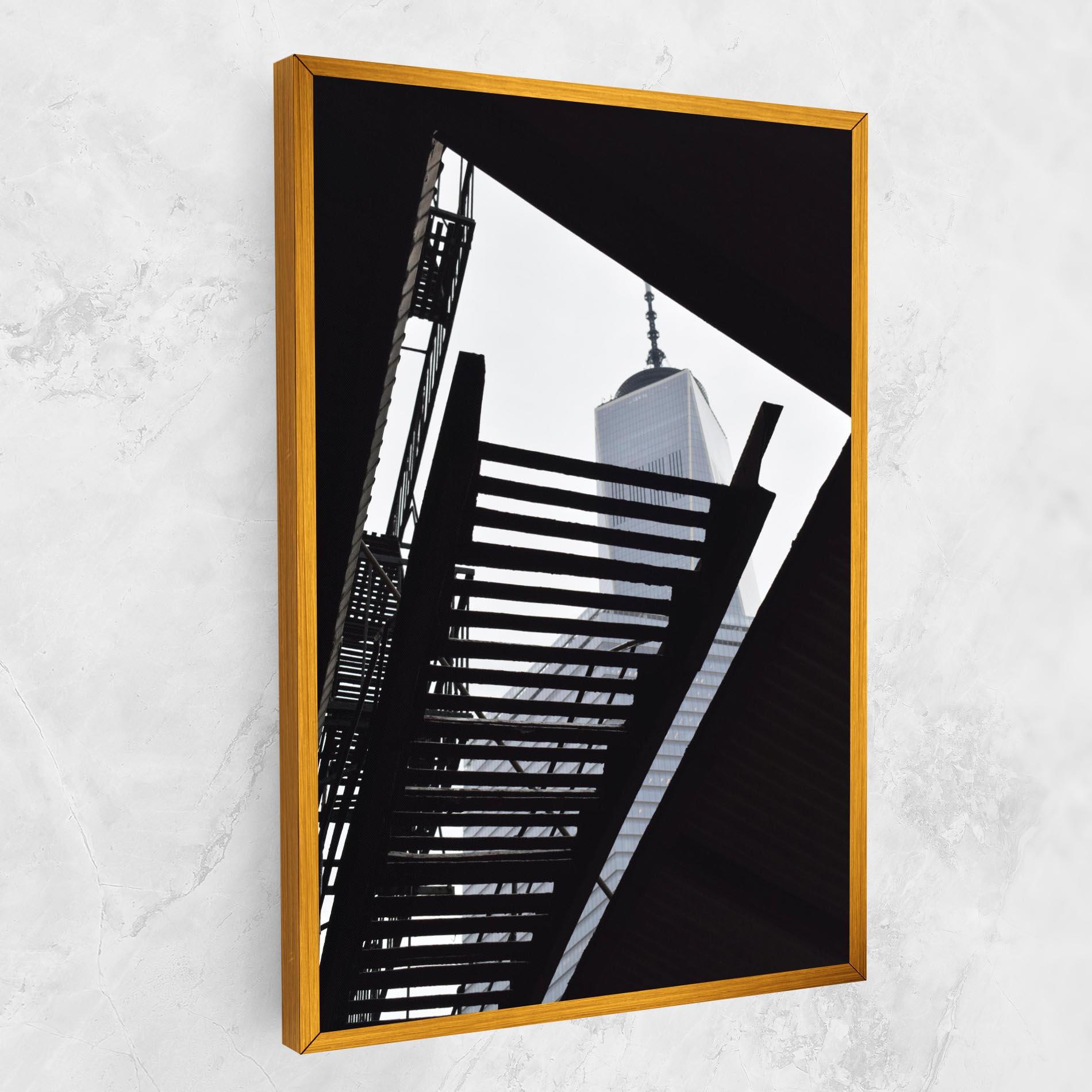 Vászonkép Black Stairs Floating mockup 1