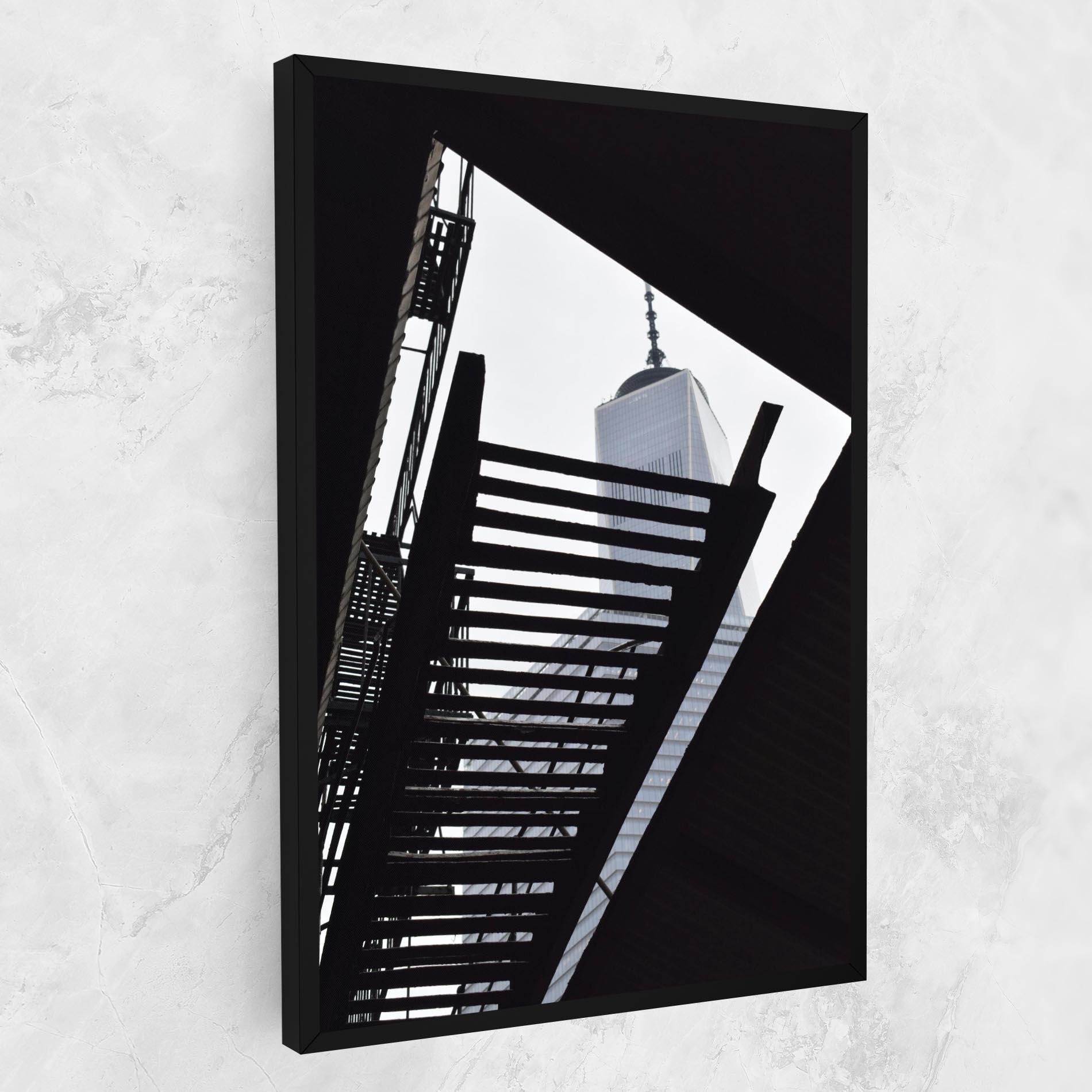 Vászonkép Black Stairs Floating mockup 1