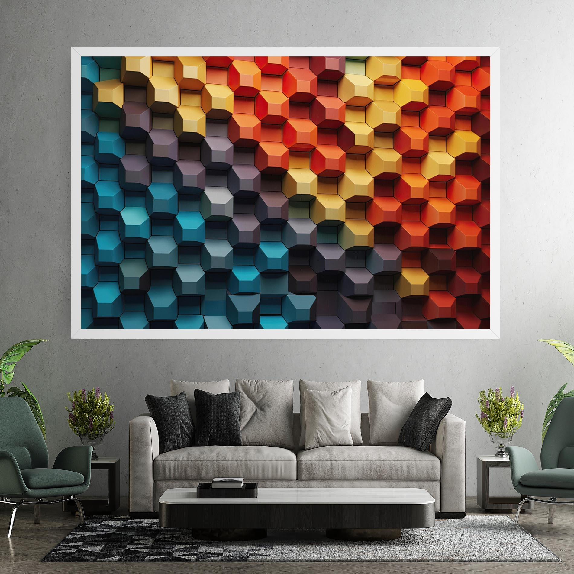 Vászonkép 3d Sqare Mix mockup 7