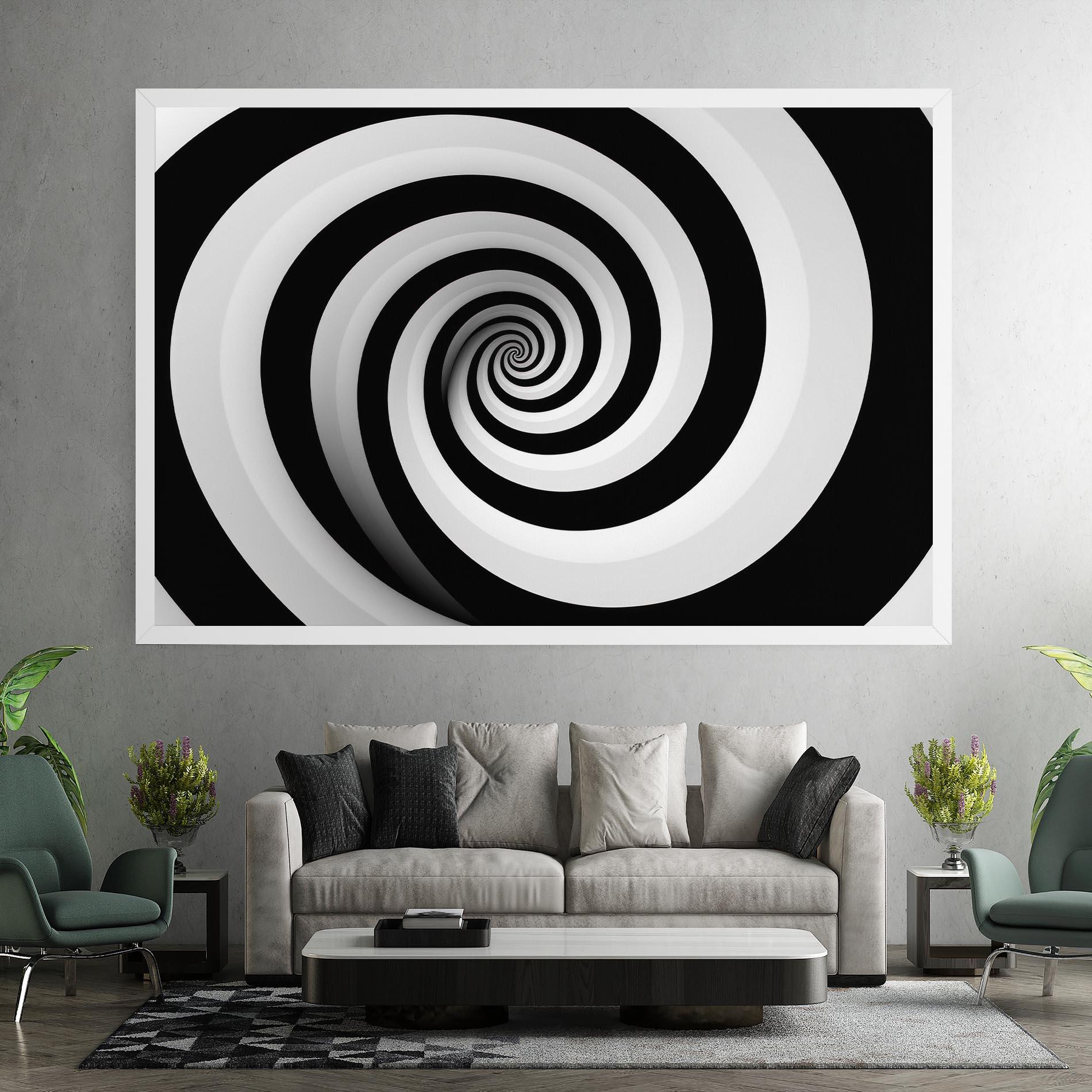 Vászonkép Black White Spiral mockup 7