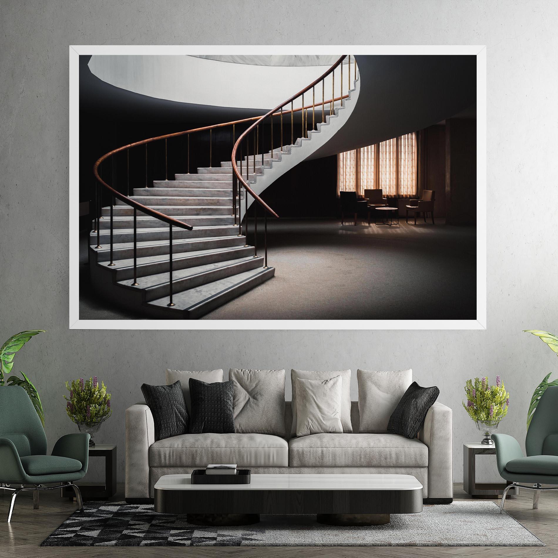 Vászonkép Dark Room Stairs mockup 7