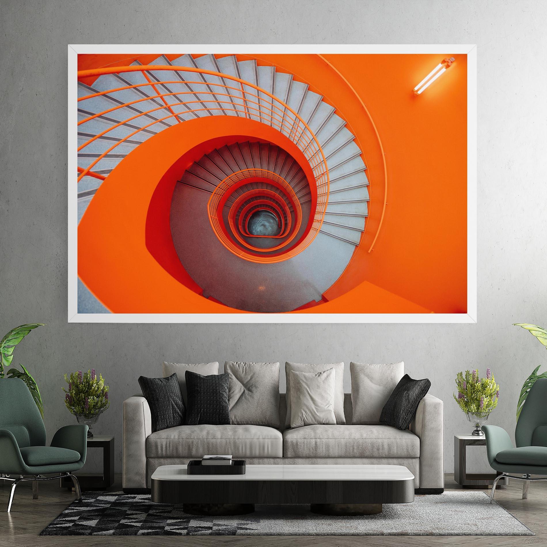 Vászonkép Grey Orange Stairs mockup 7