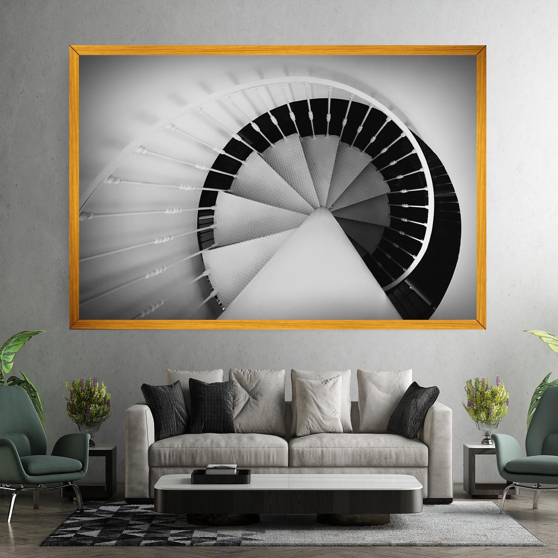 Vászonkép Black Circle Stairs mockup 7