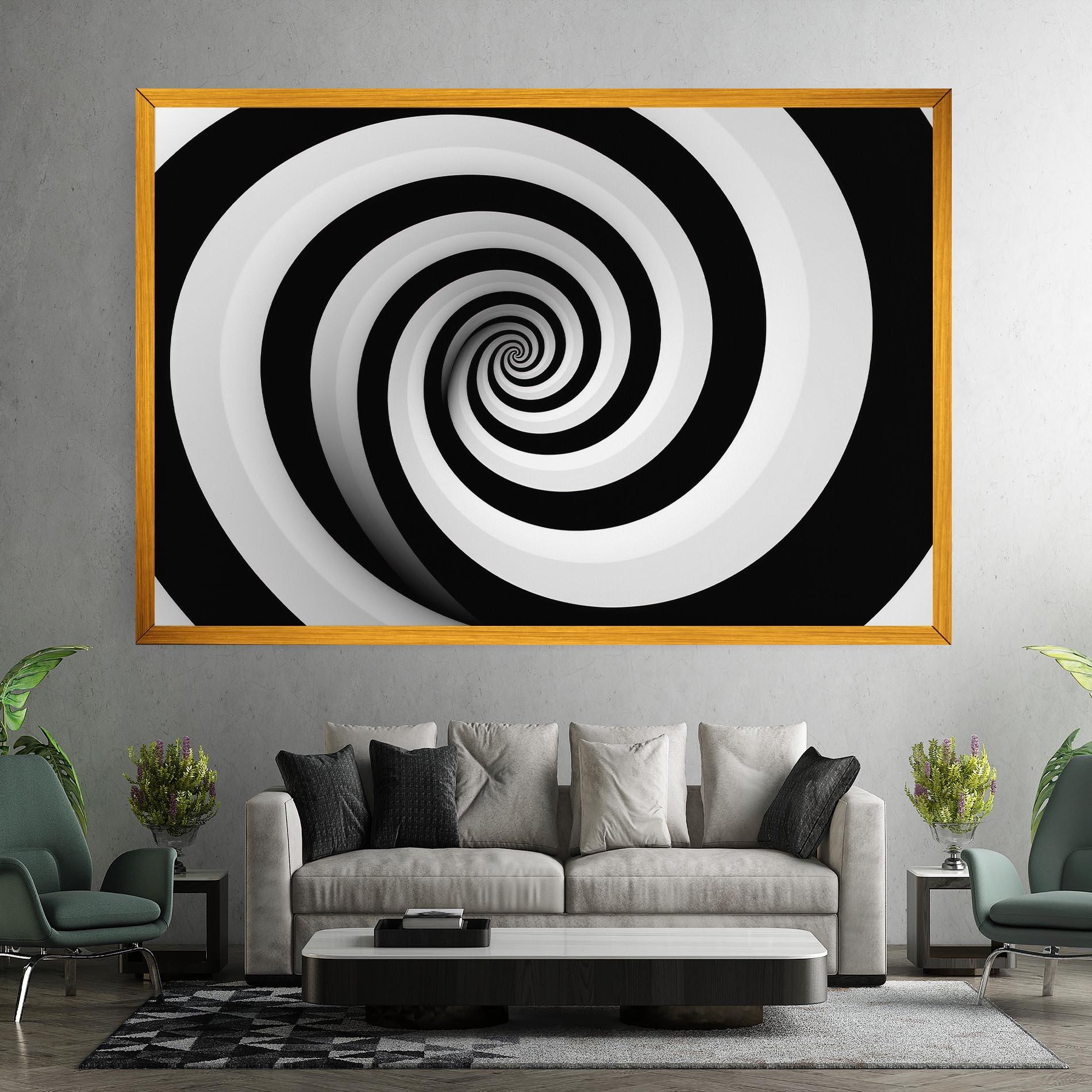 Vászonkép Black White Spiral mockup 7