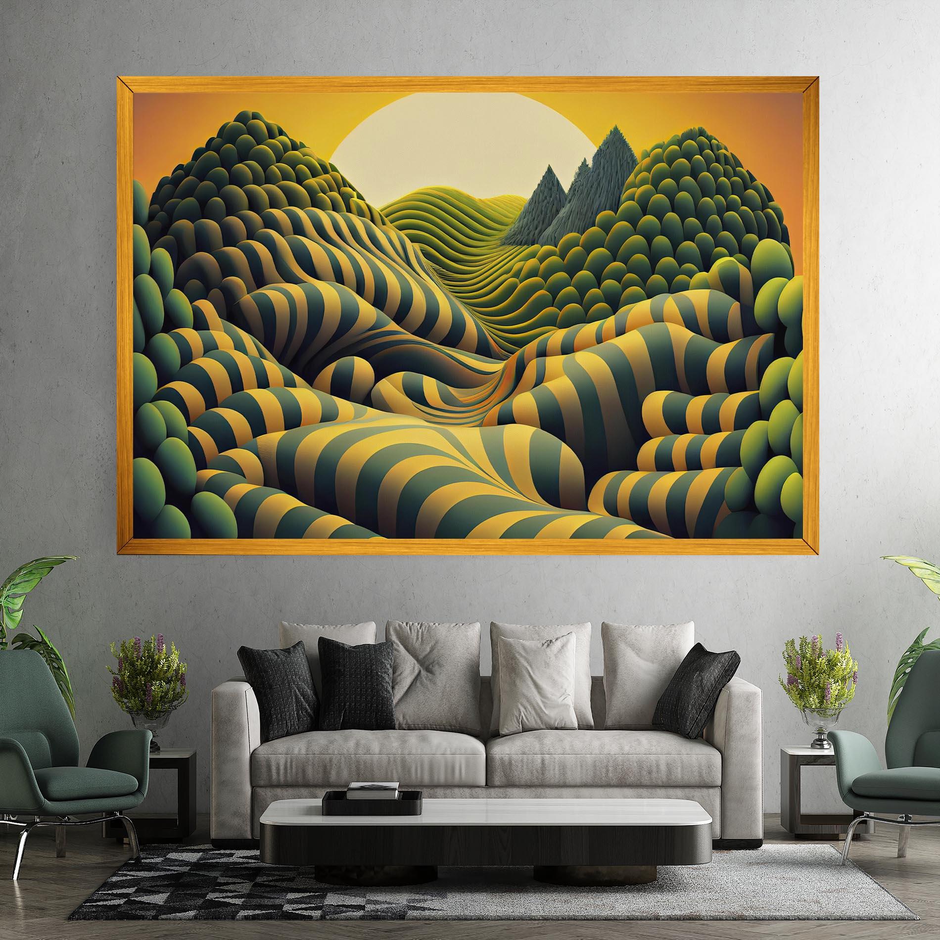 Vászonkép Green Yellow View mockup 7