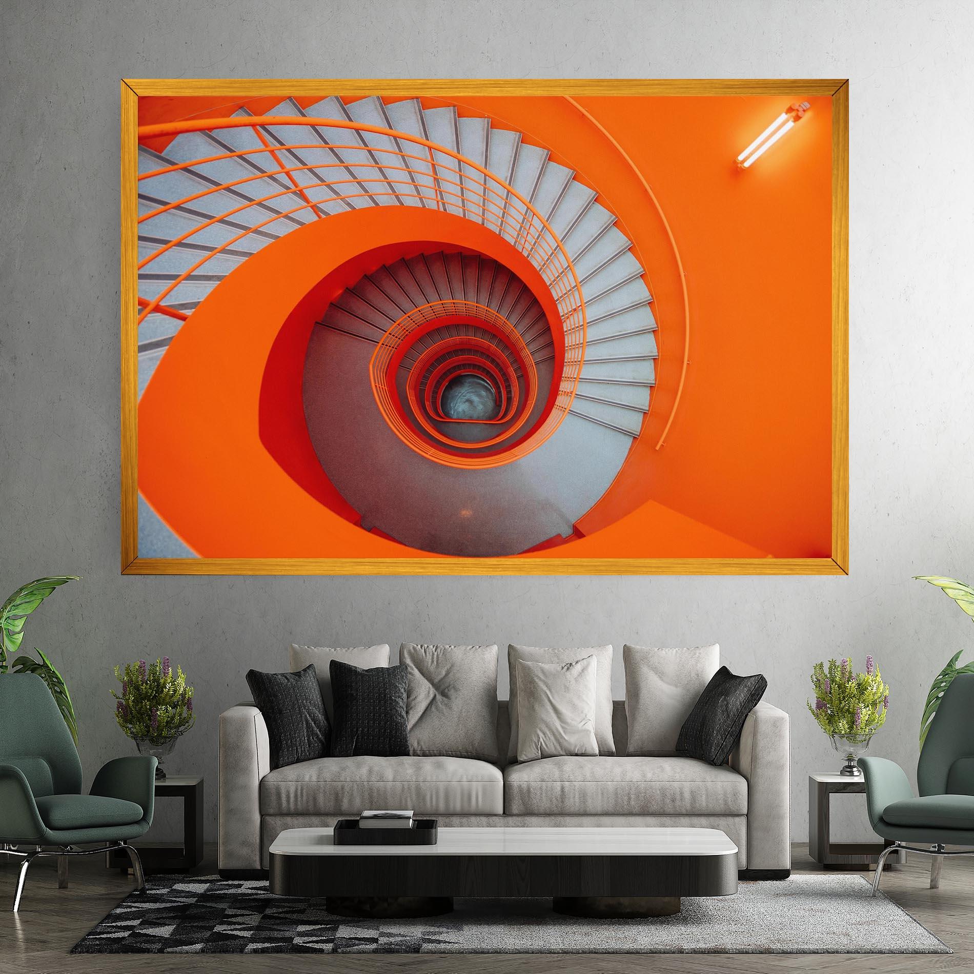 Vászonkép Grey Orange Stairs mockup 7