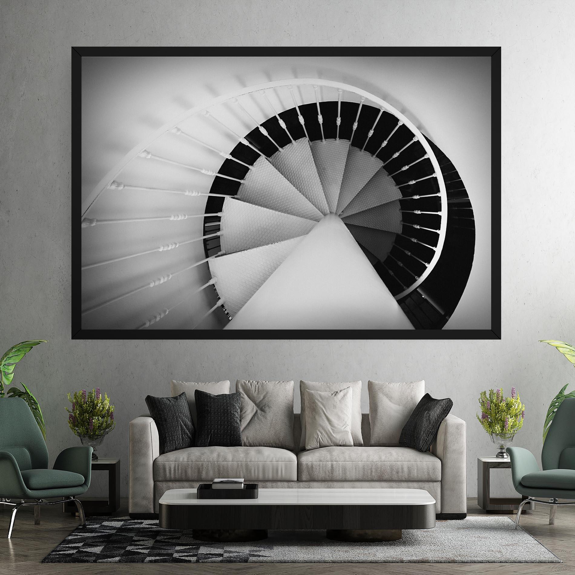 Vászonkép Black Circle Stairs mockup 7
