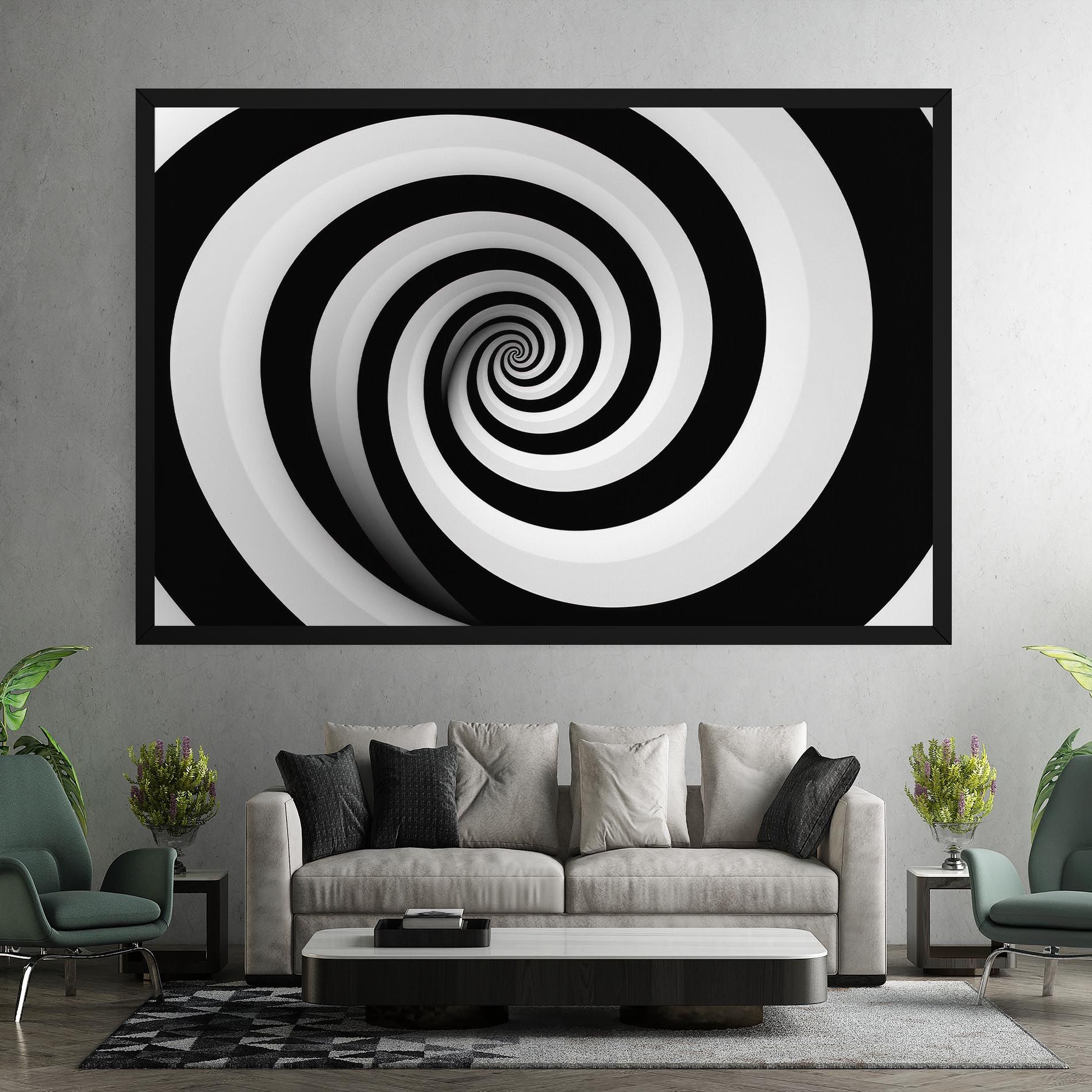 Black White Spiral mockup 7