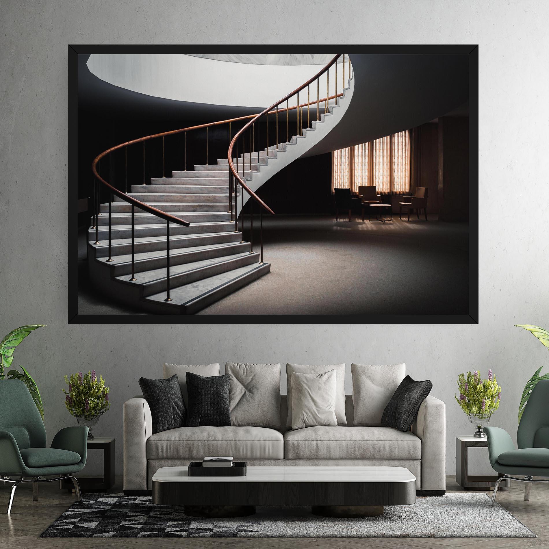 Vászonkép Dark Room Stairs mockup 7