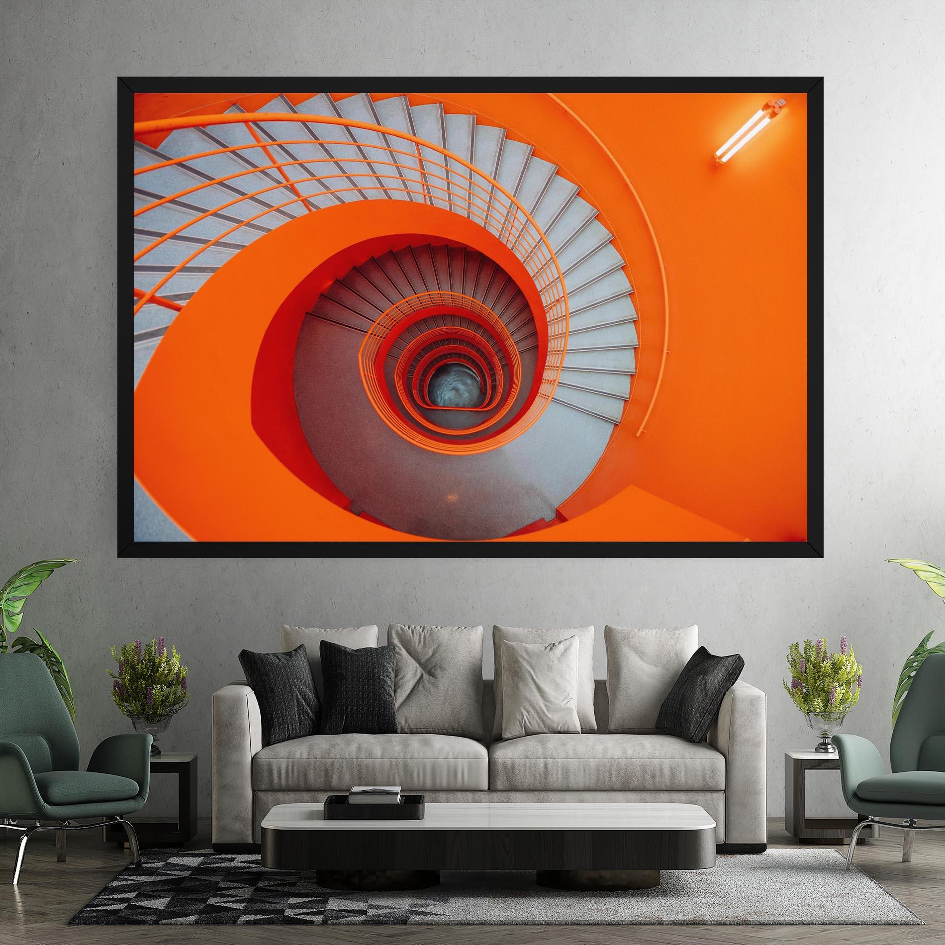 Vászonkép Grey Orange Stairs mockup 7