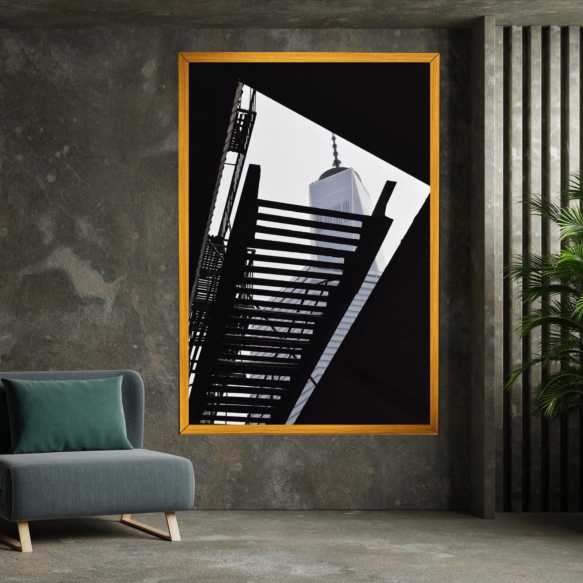 Vászonkép Black Stairs Floating mockup 7