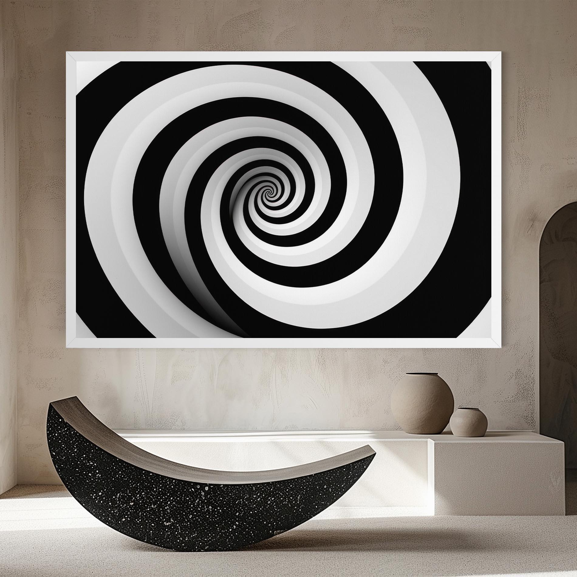 Vászonkép Black White Spiral mockup 8