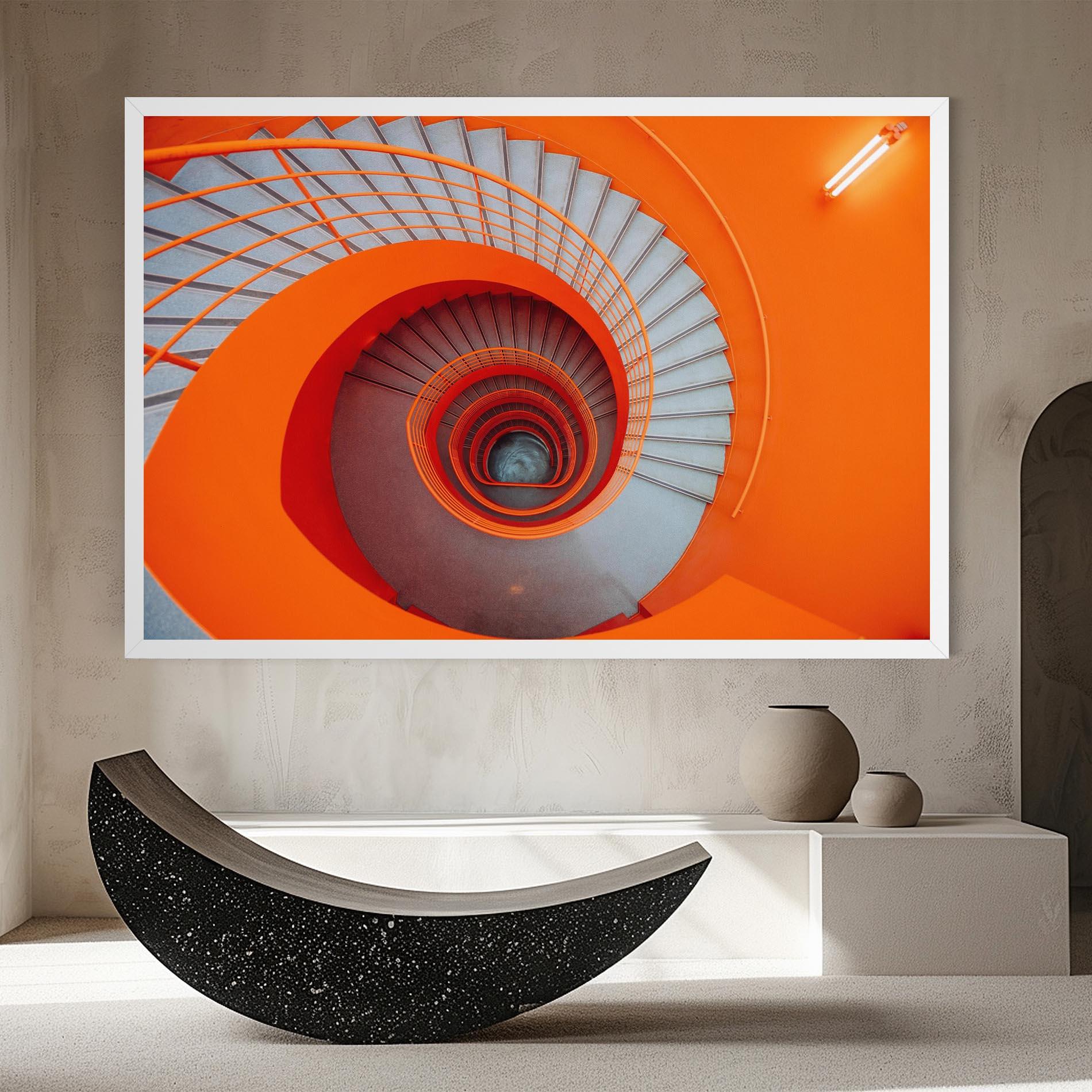 Vászonkép Grey Orange Stairs mockup 8