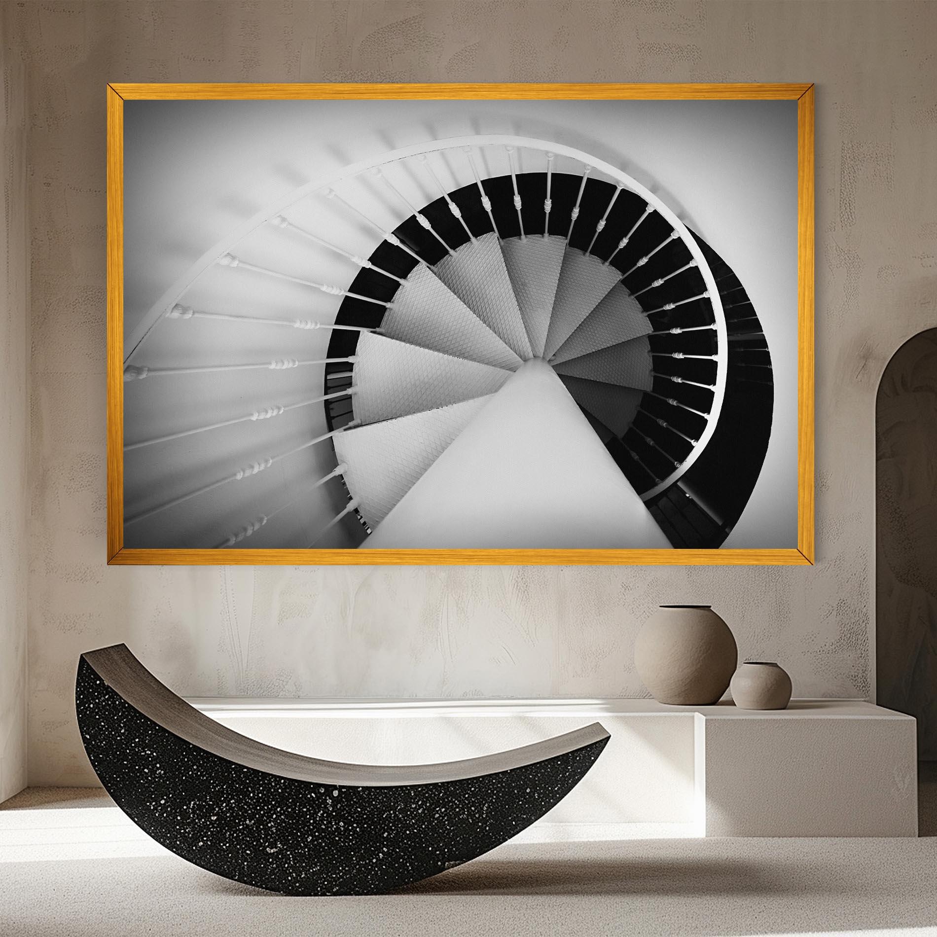 Vászonkép Black Circle Stairs mockup 8