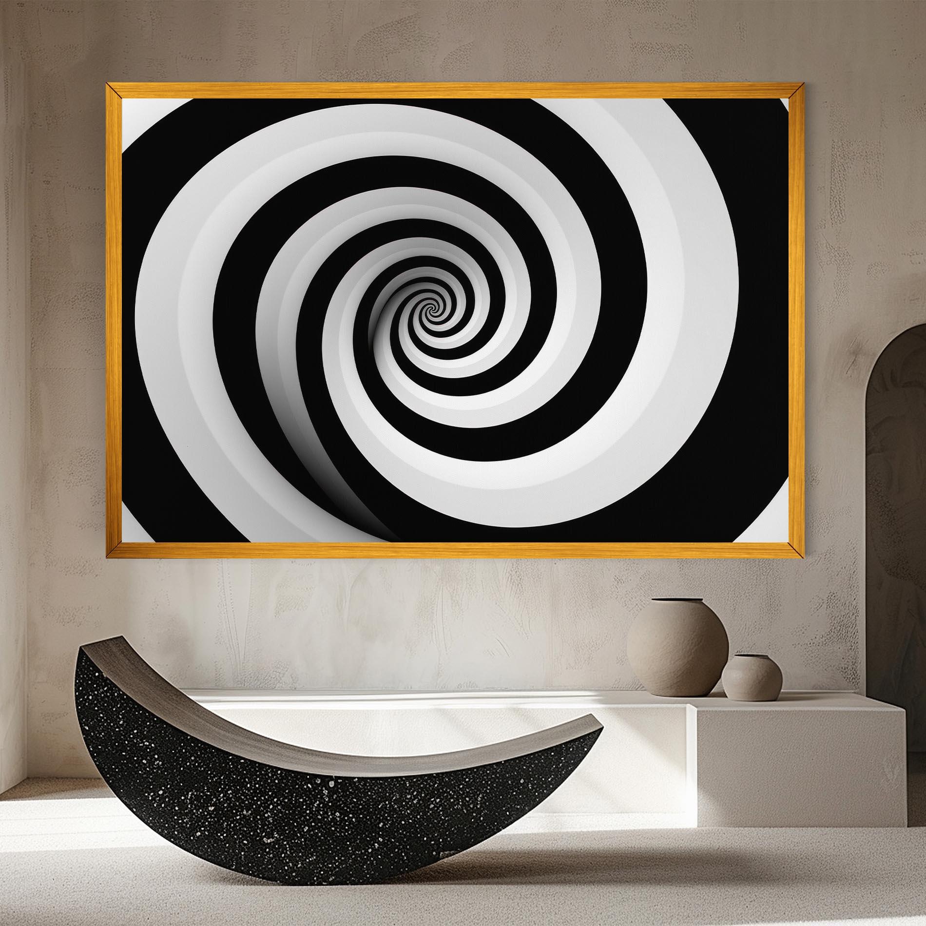 Vászonkép Black White Spiral mockup 8