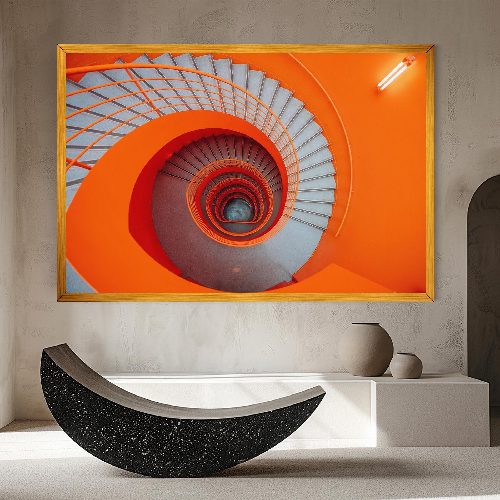 Vászonkép Grey Orange Stairs mockup 8