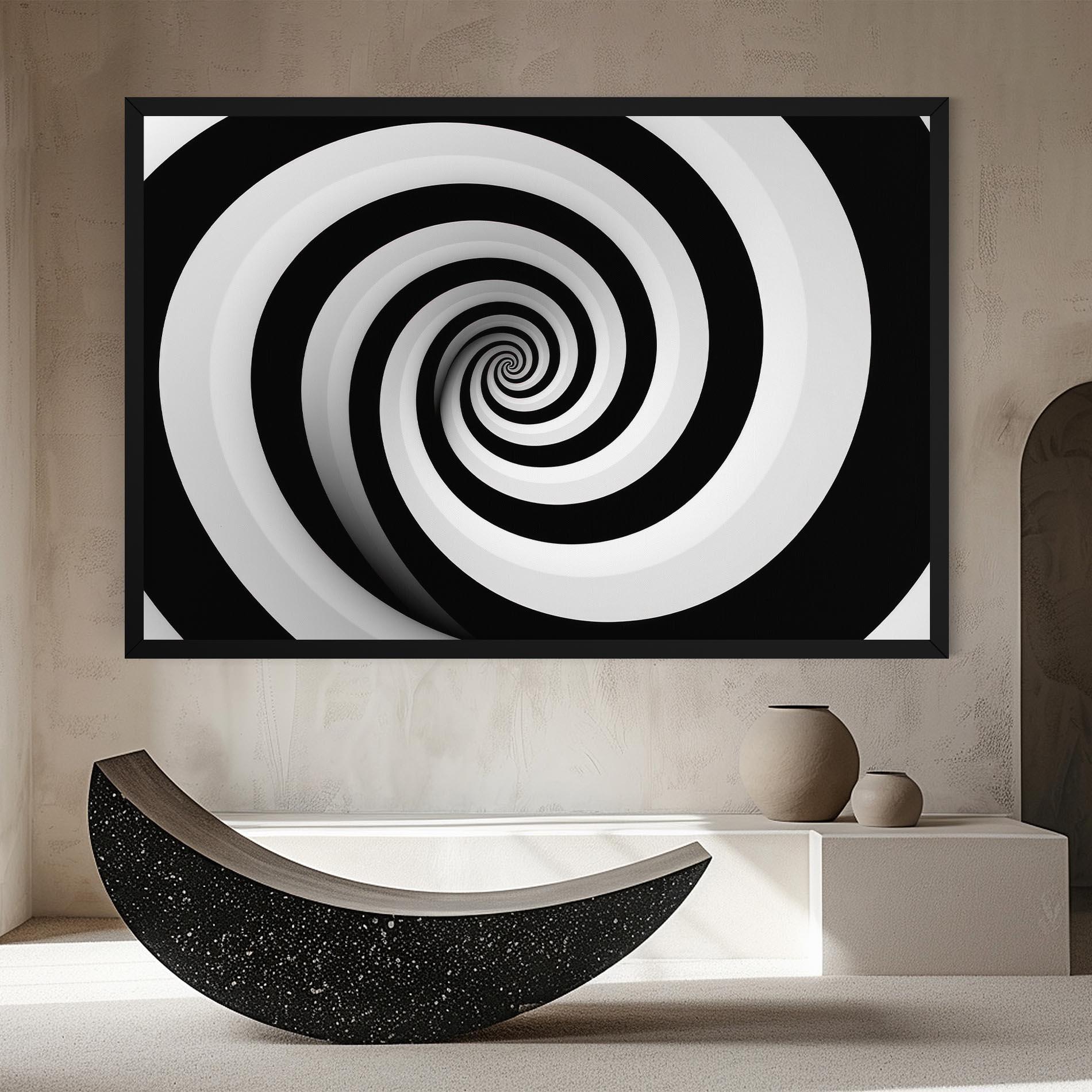 Vászonkép Black White Spiral mockup 8