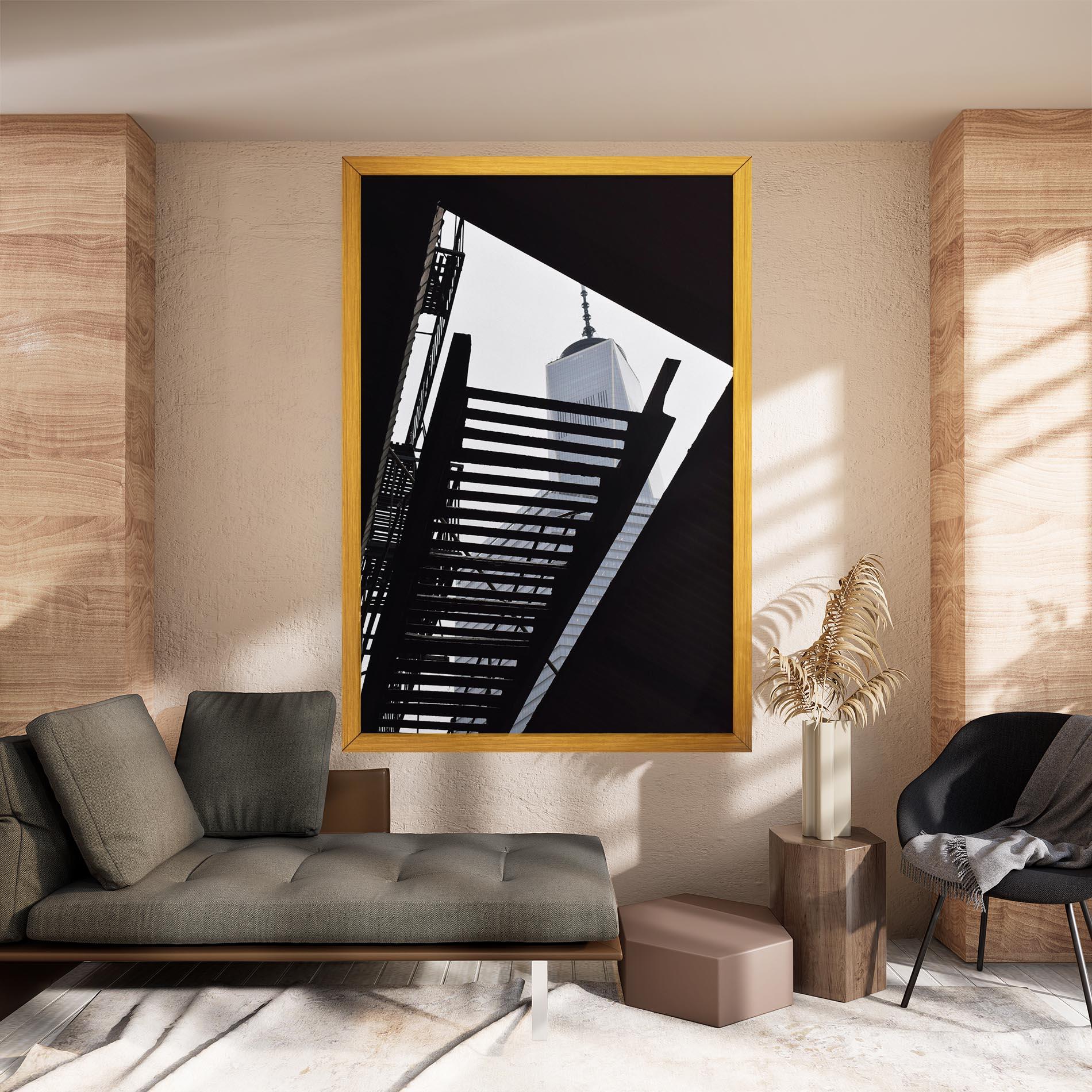 Vászonkép Black Stairs Floating mockup 8