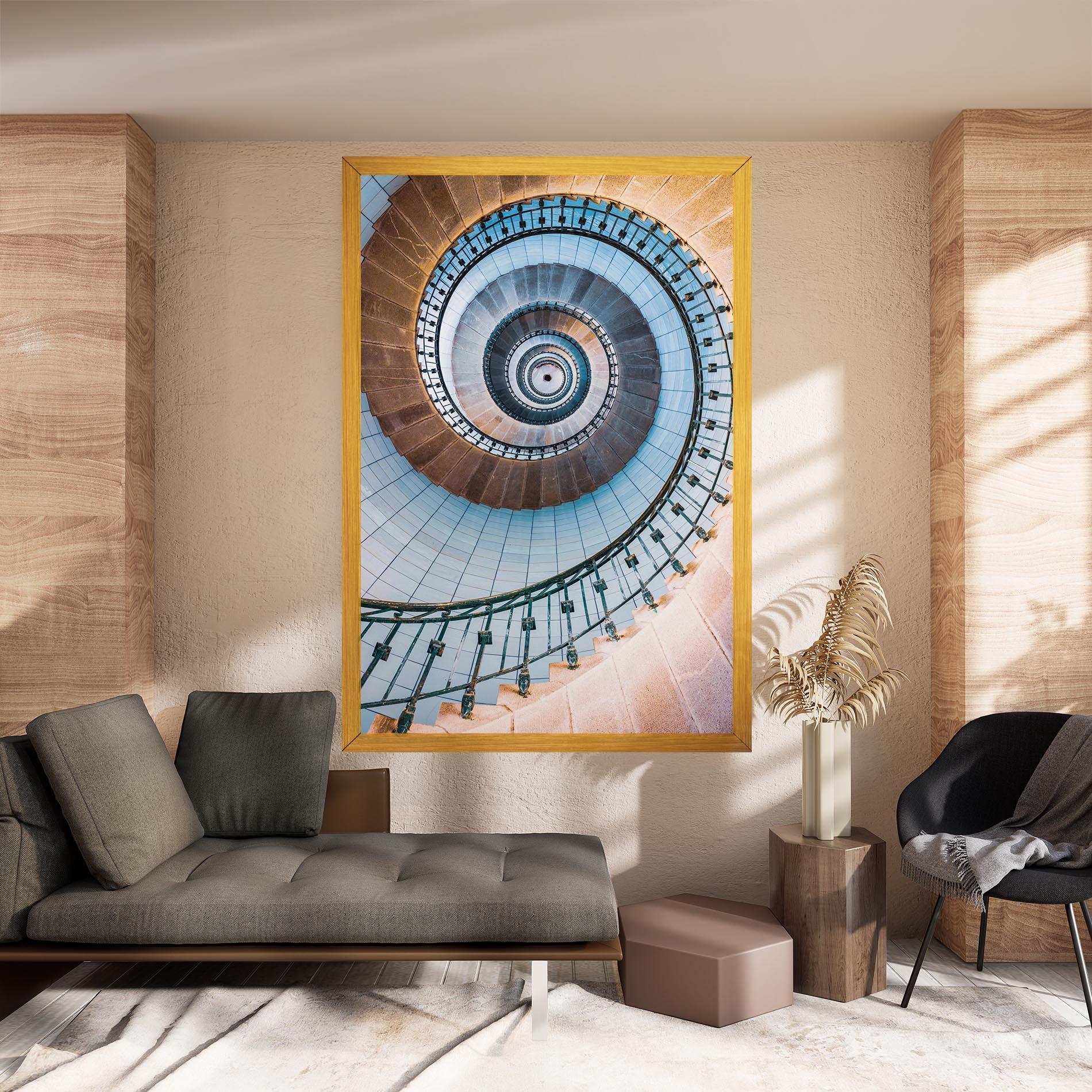 Vászonkép Blue Opaline Stairs mockup 8