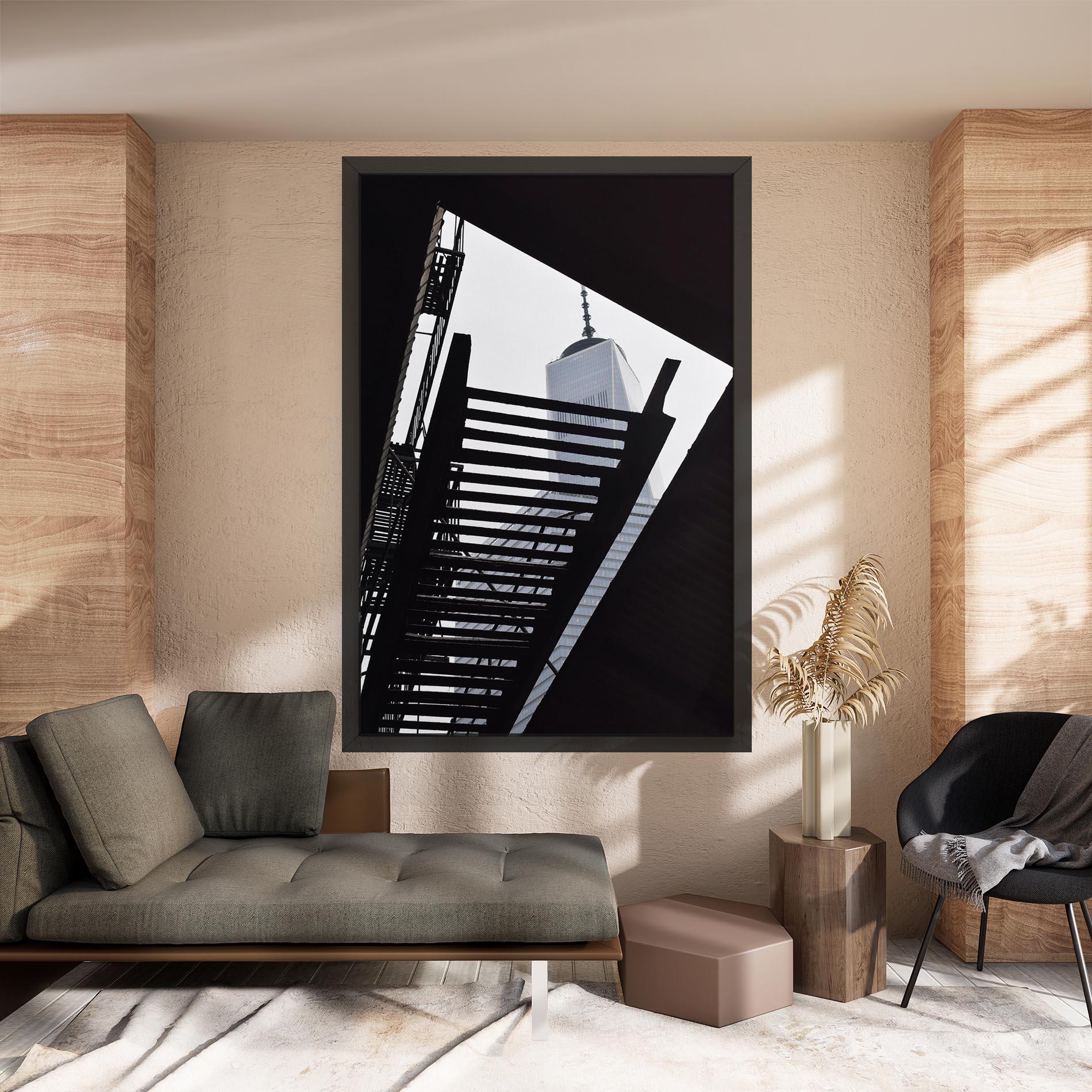 Vászonkép Black Stairs Floating mockup 8