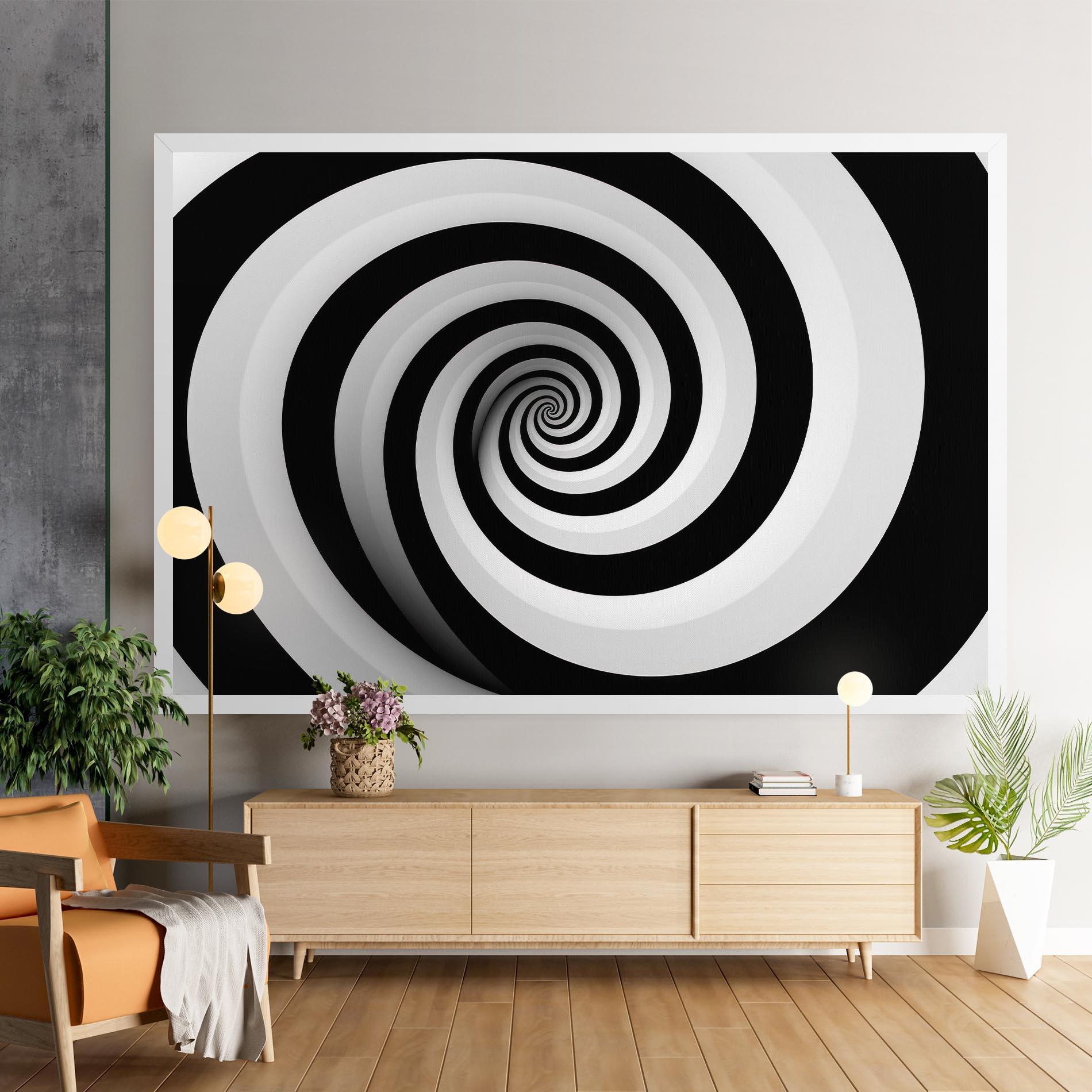 Vászonkép Black White Spiral mockup 9