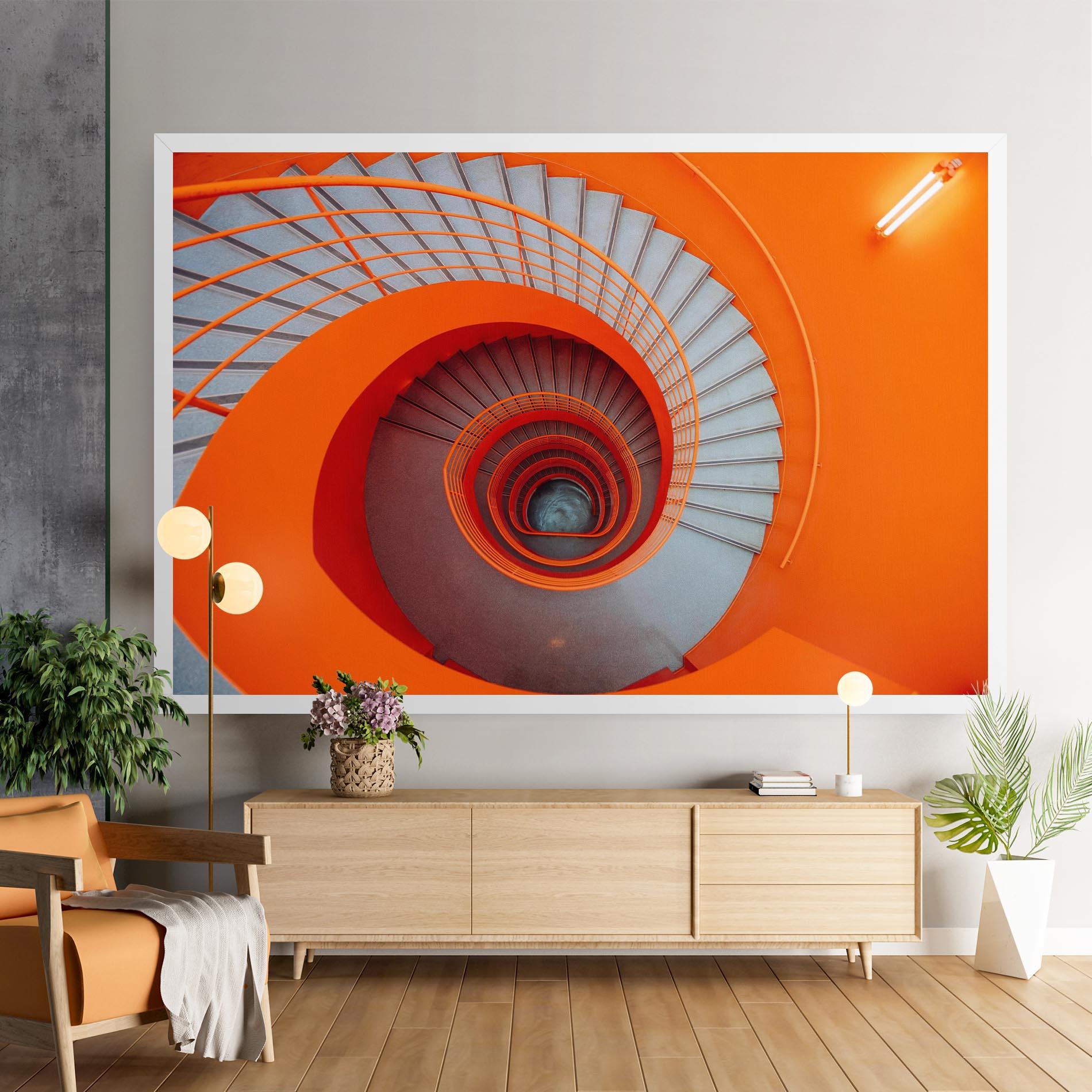Vászonkép Grey Orange Stairs mockup 9