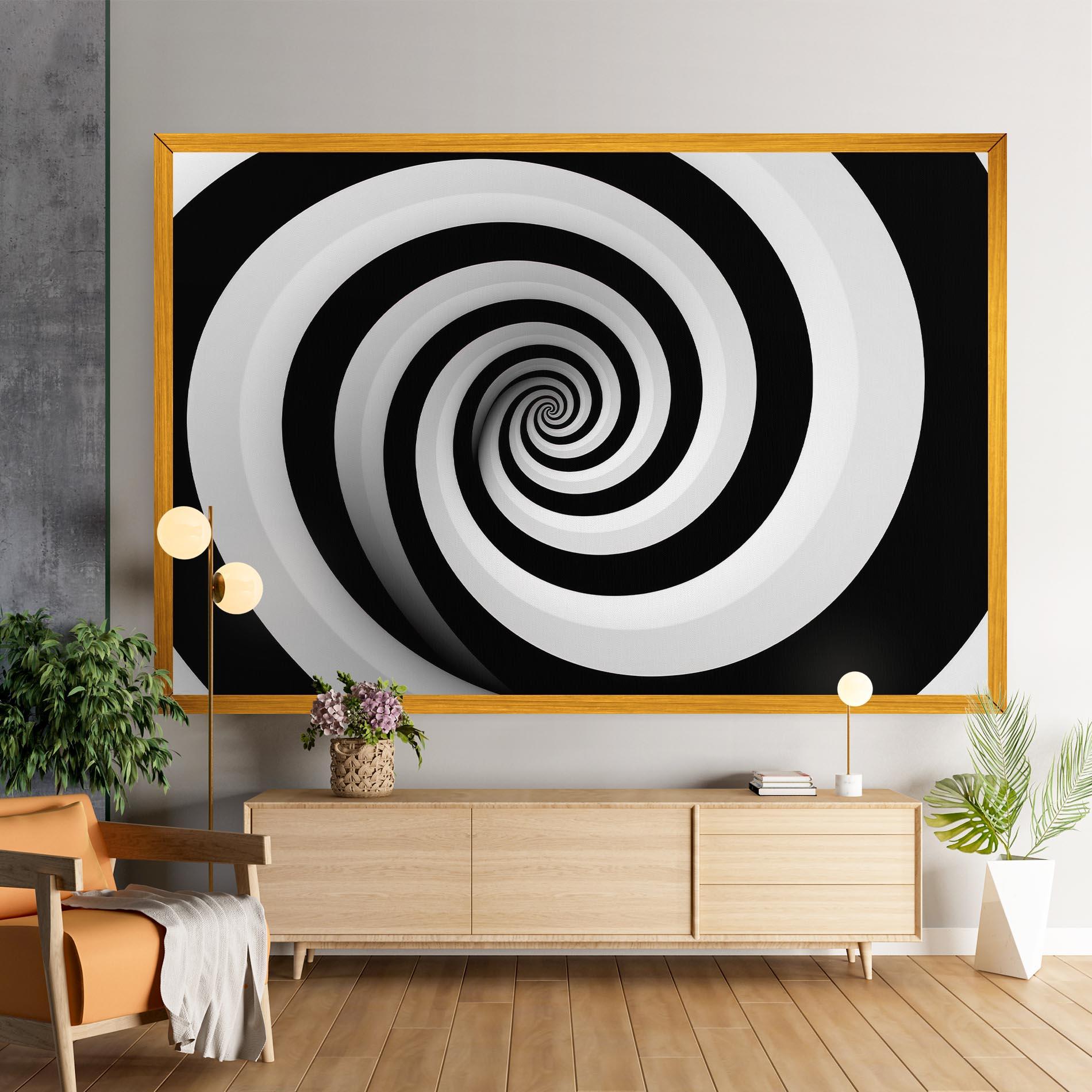 Vászonkép Black White Spiral mockup 9