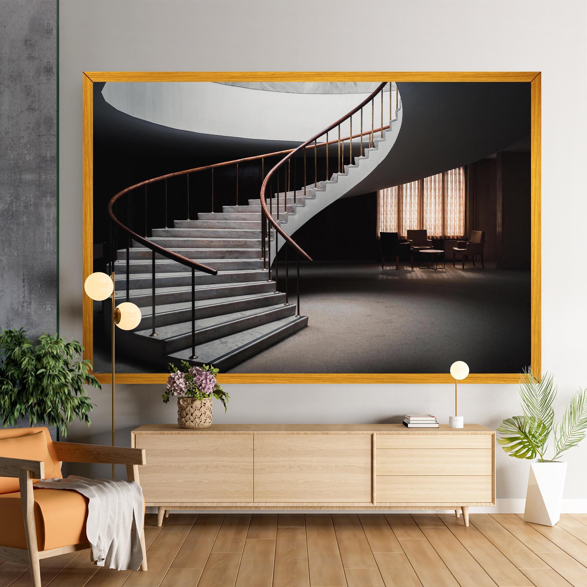 Vászonkép Dark Room Stairs mockup 9